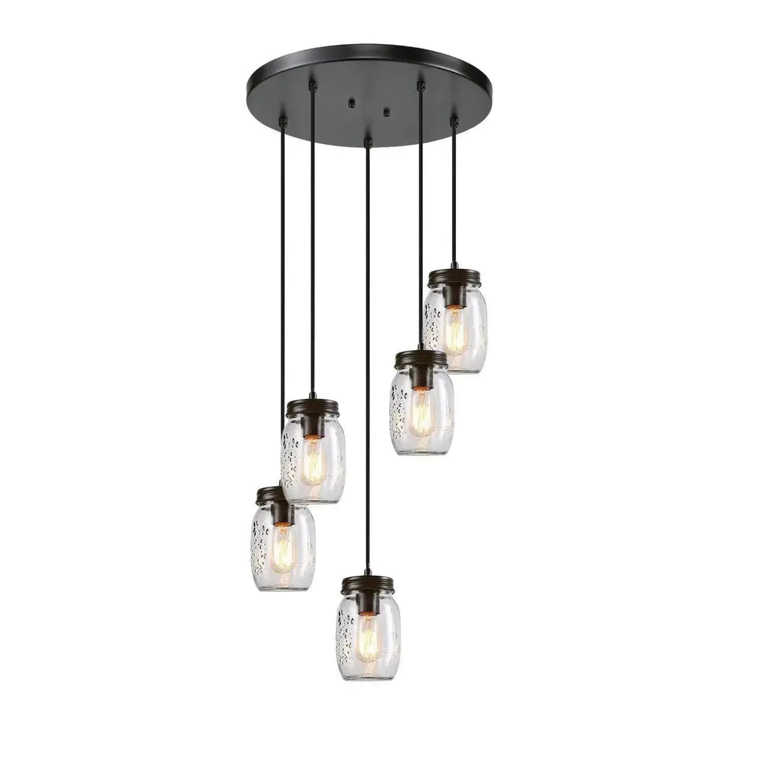 Magdalena 5-Light Small Black Semi-Flush-Mount Light