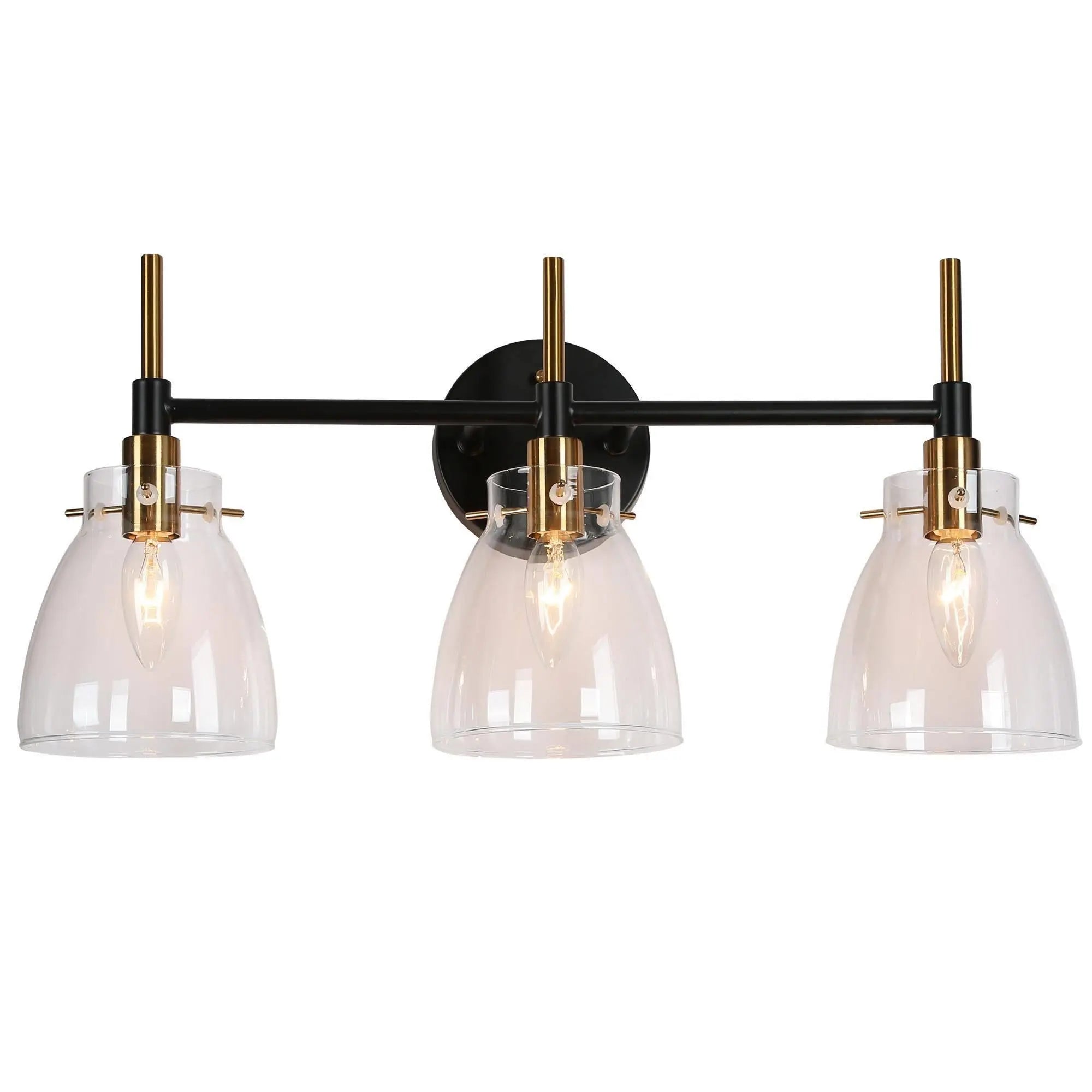 Aviannaiser 3-Light Black and Brass Vanity Light