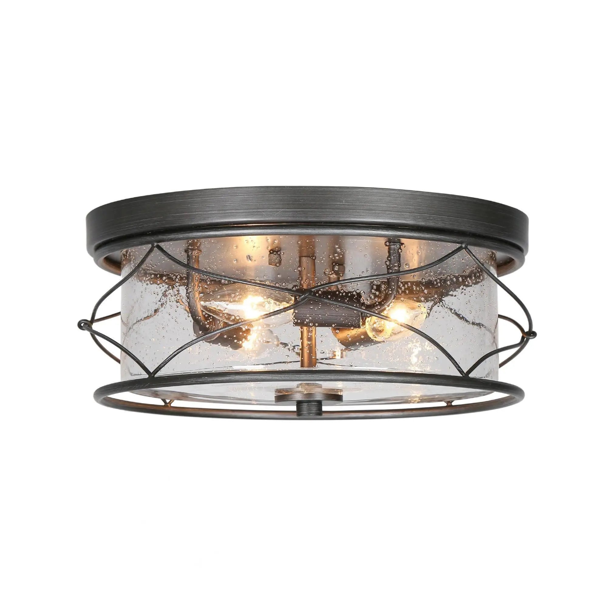 Jessamine 3-Light Small Black Flush-Mount Light