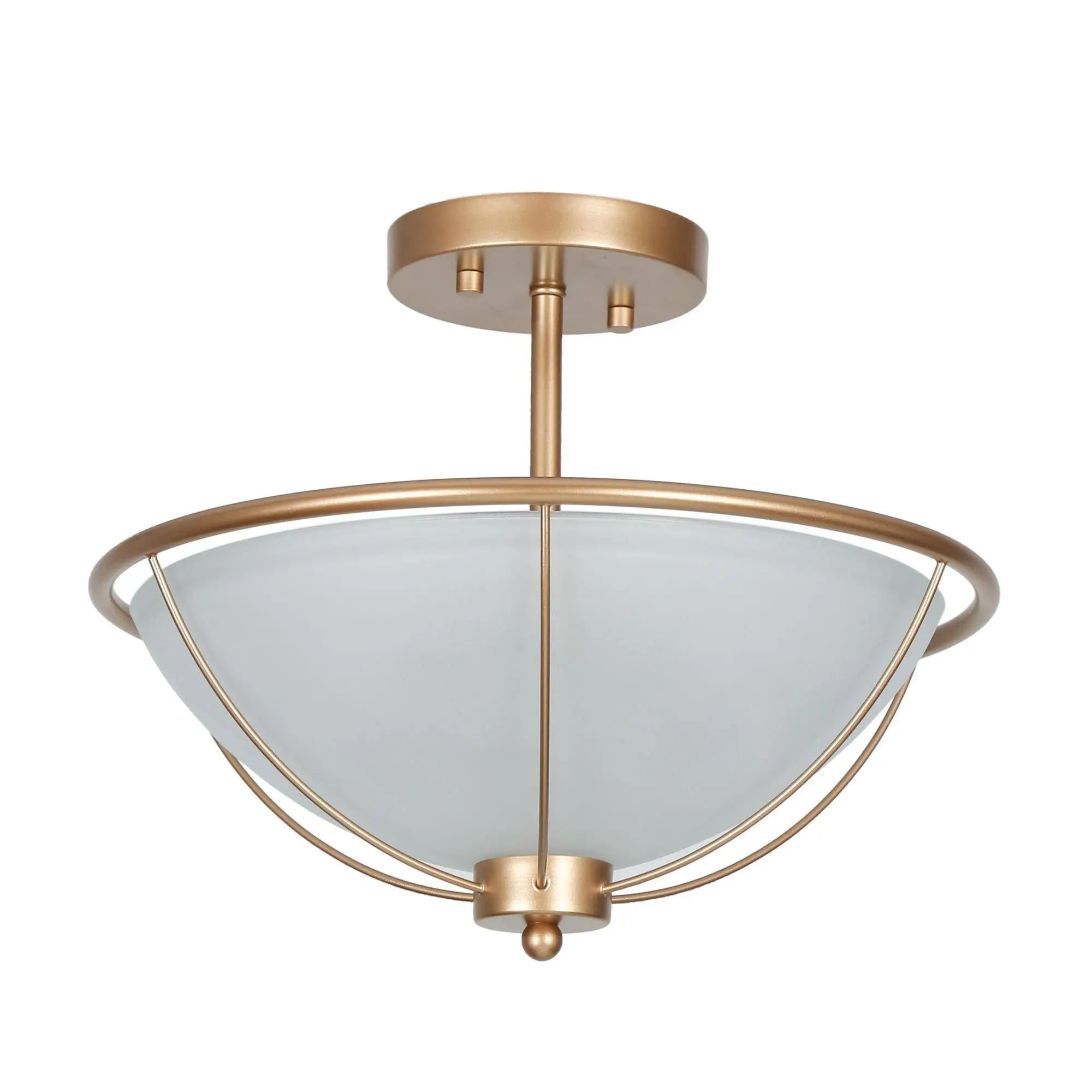 Morwenna 3-Light Small Gold Semi-Flush-Mount Light