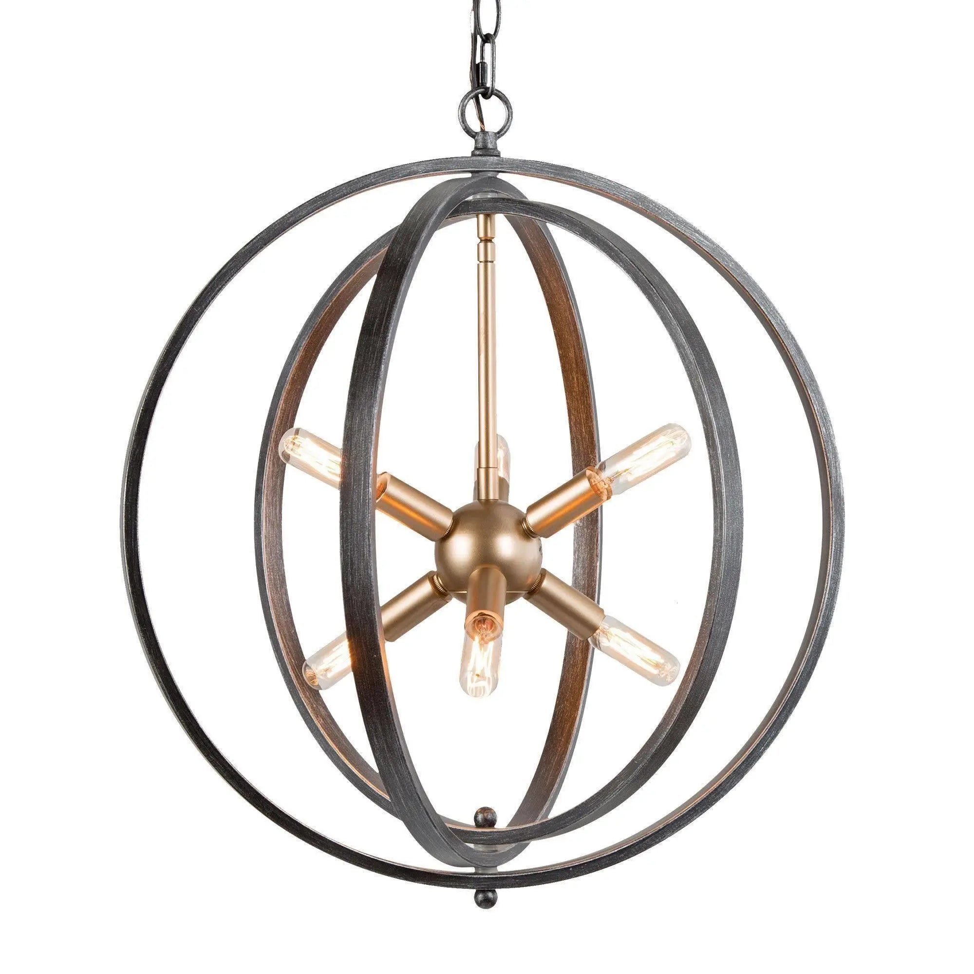 Donnement 6-Light Small Black Chandelier