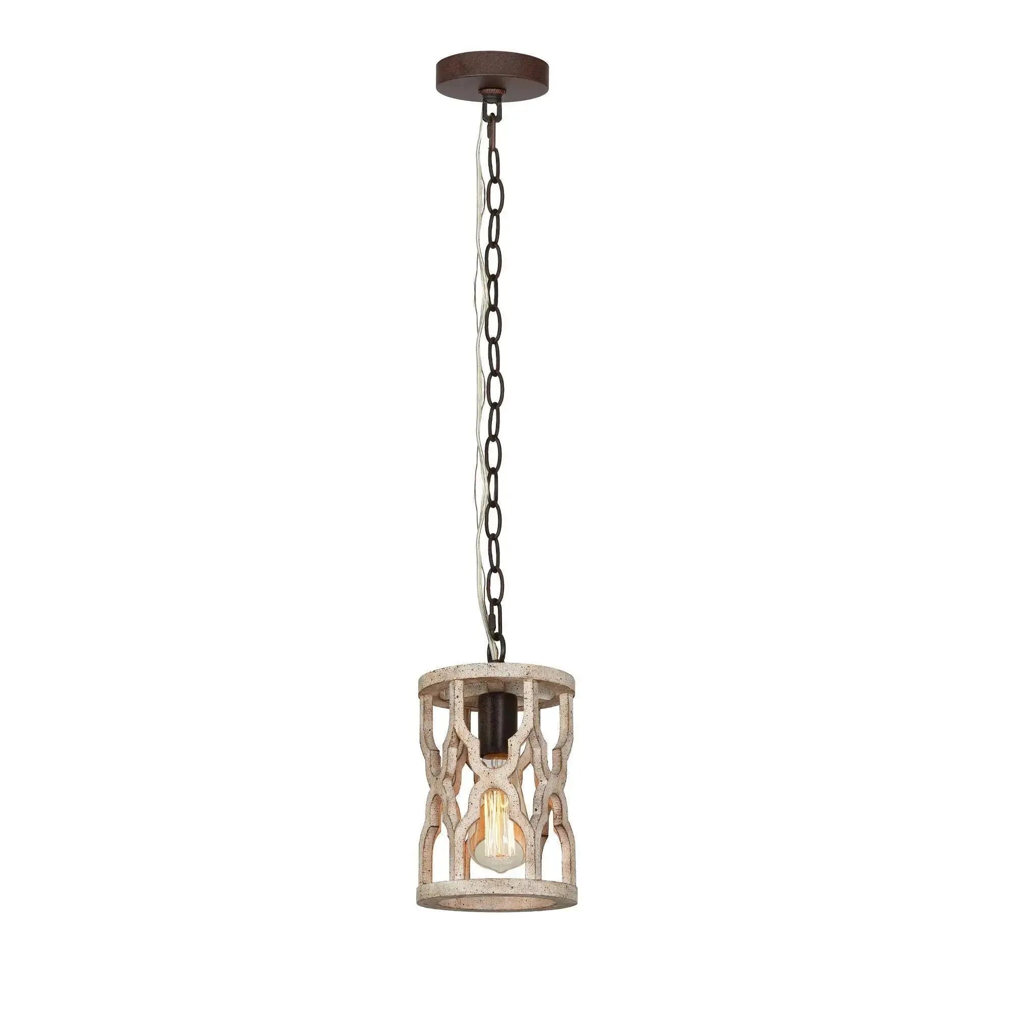 Hippometiph 1-Light Mini Wood Farmhouse Pendant Light Fixtures