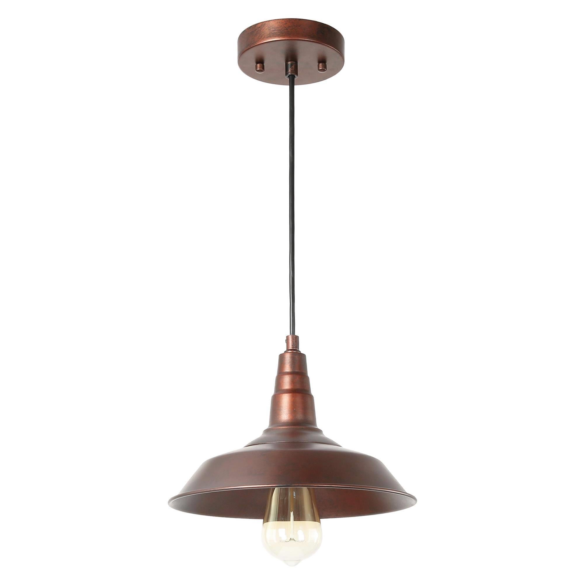 Parpadeo 1-Light 10" Brown Industrial Pendant Light Fixtures