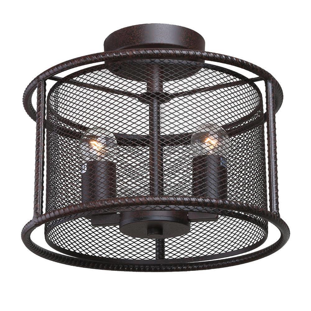 Gracilaria 2-Light Mini Black Semi-Flush-Mount Light