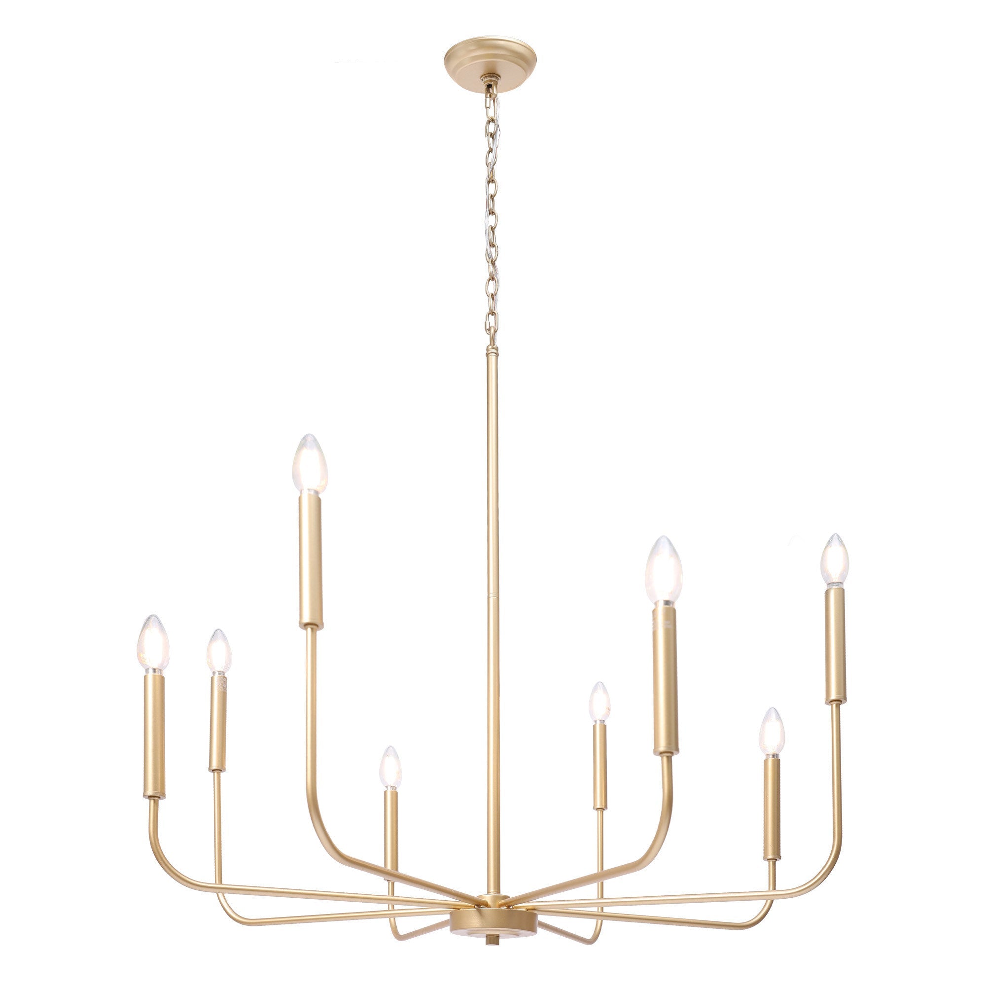Askrlessi 8-Light Large Light-Gold Chandelier