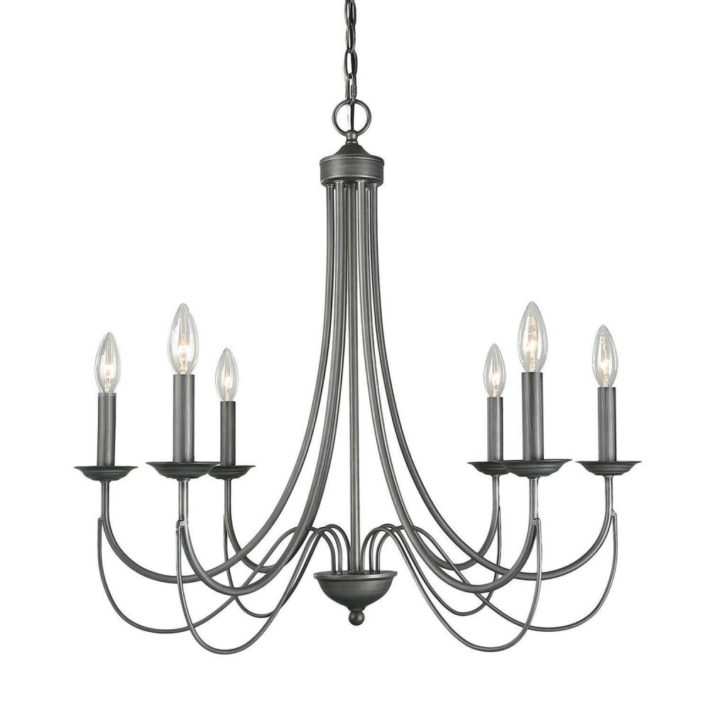 6-Light Large Black Chandelier