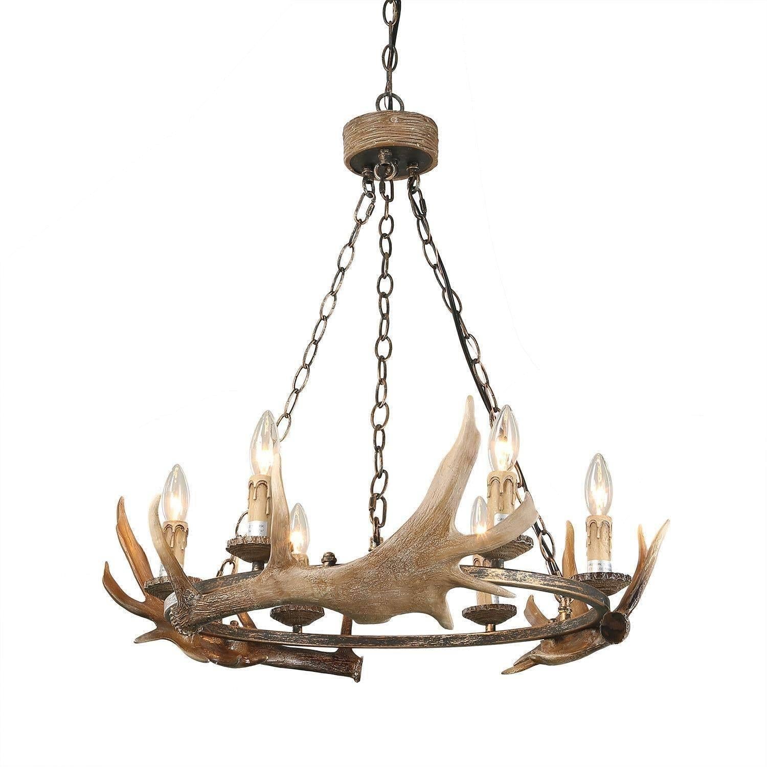 Vivalexa 6-Light Large Wood Chandelier