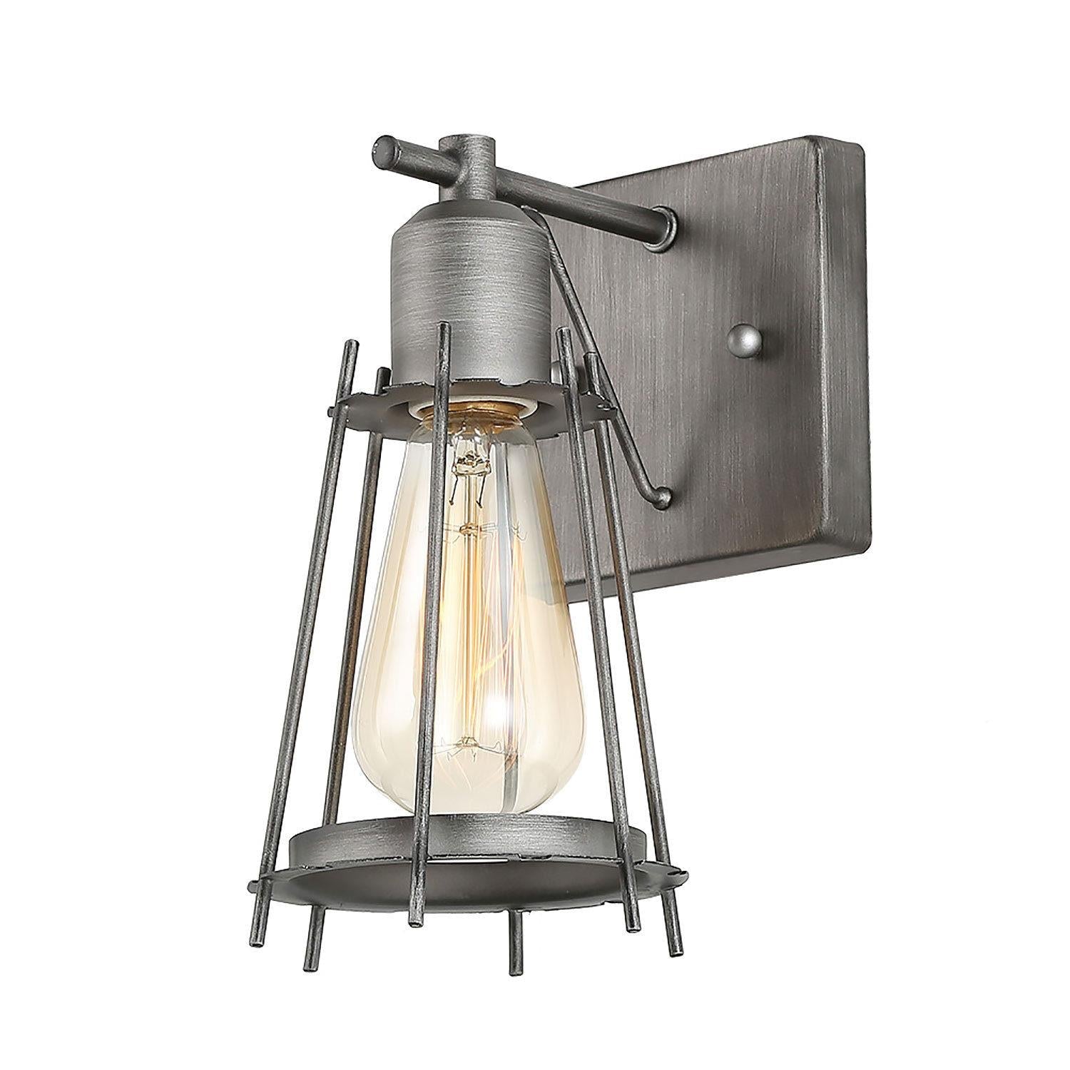 Mamciic 1-Light Industrial Silver Cage Wall Sconces