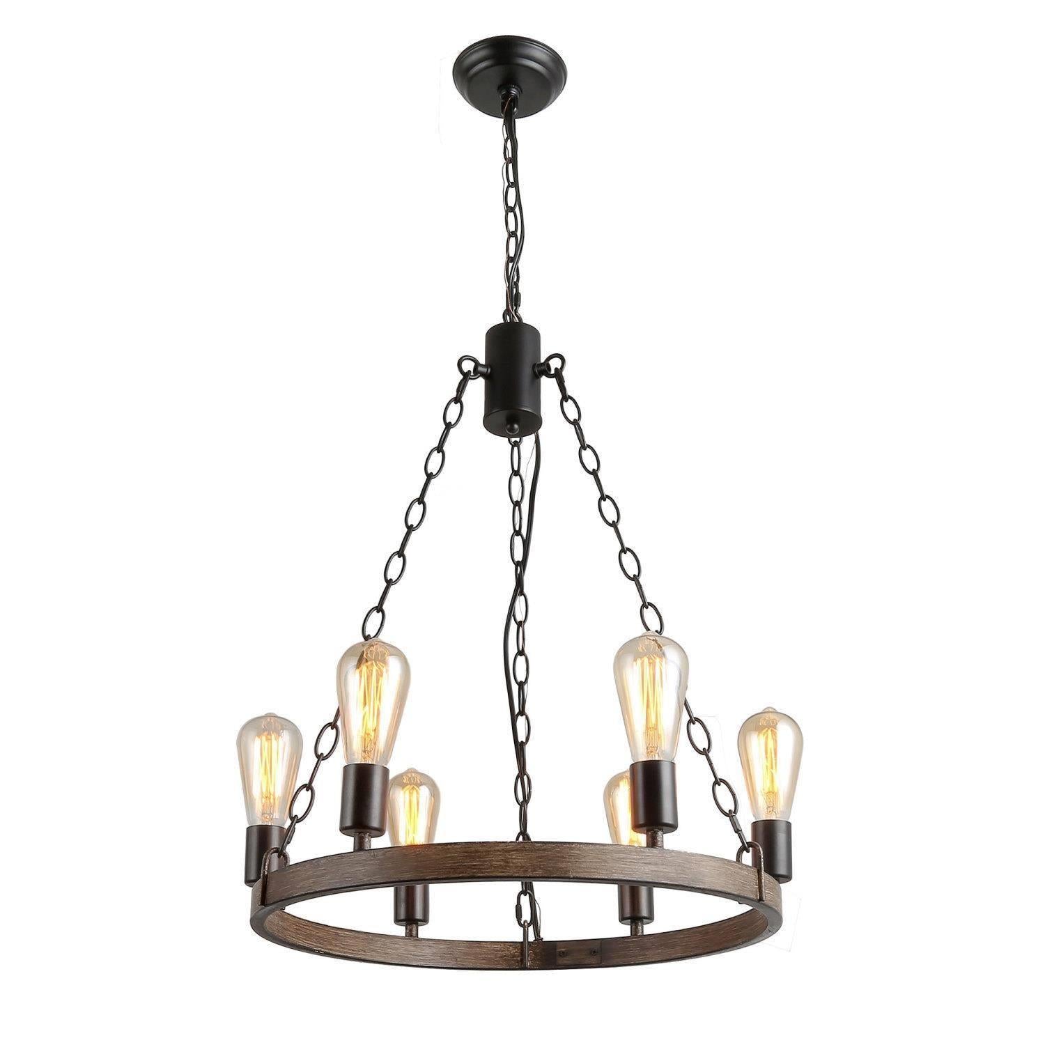 Stebrigic 6-Light Small Brown Chandelier