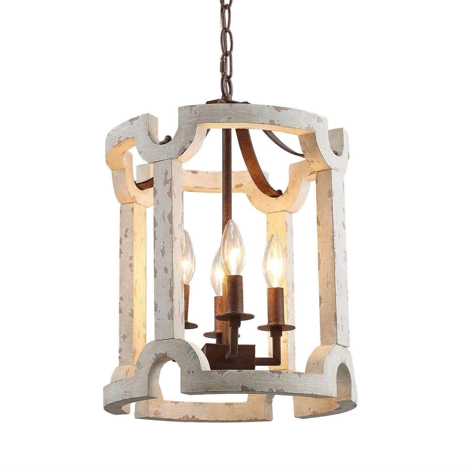 Estournel 4-Light Mini Wood Chandelier