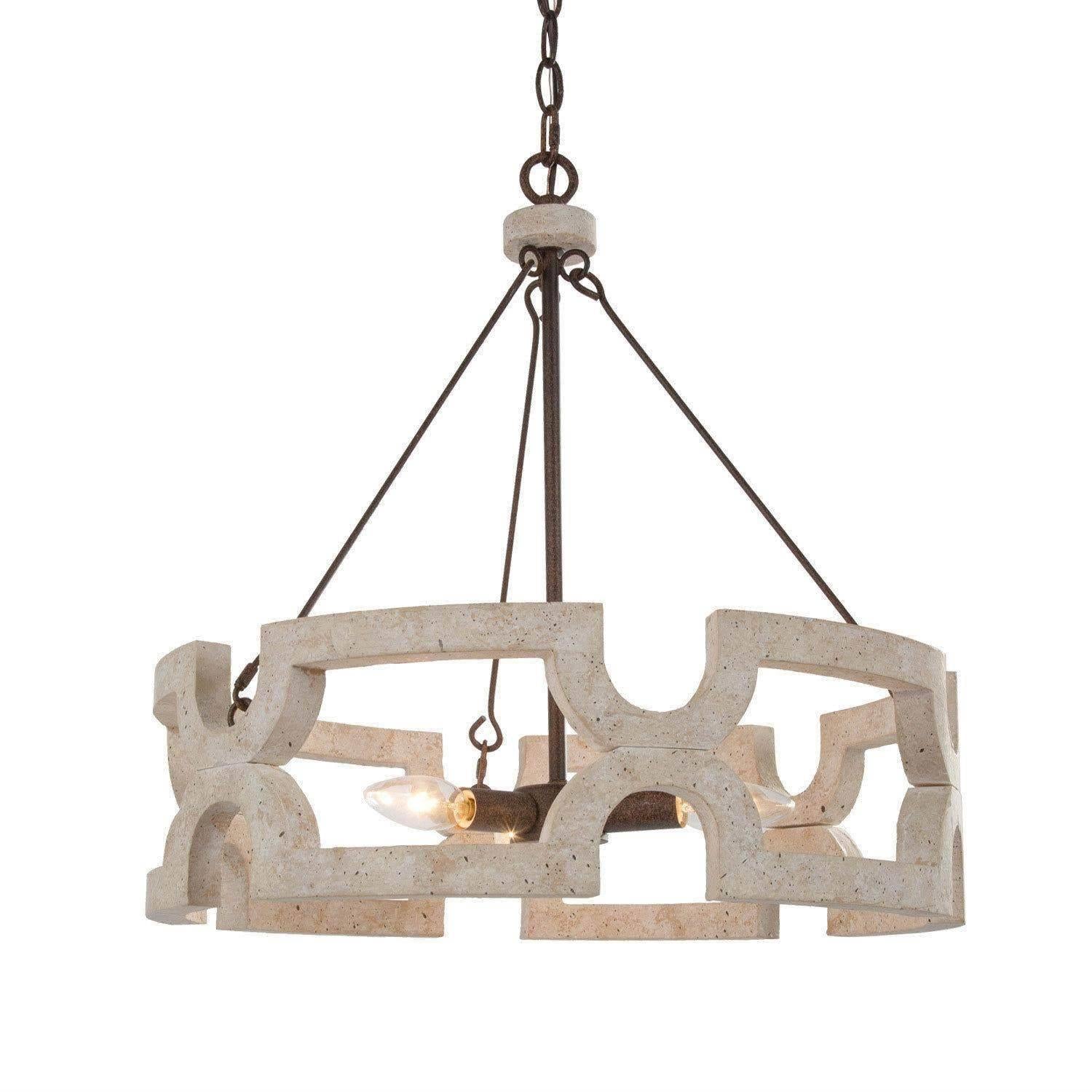 Estournel 3-Light Small Wood Chandelier