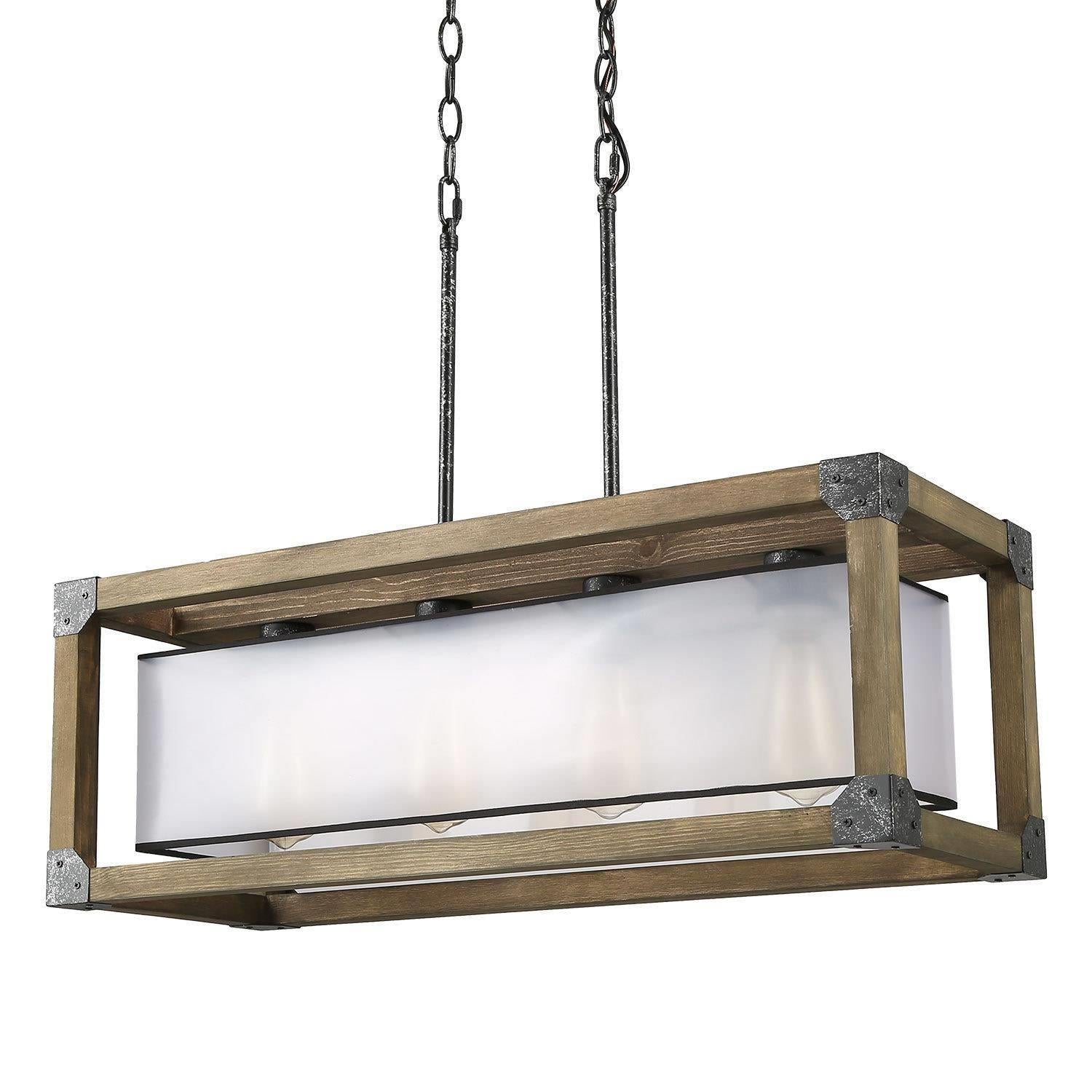 Crebason 4-Light Large Black Chandelier