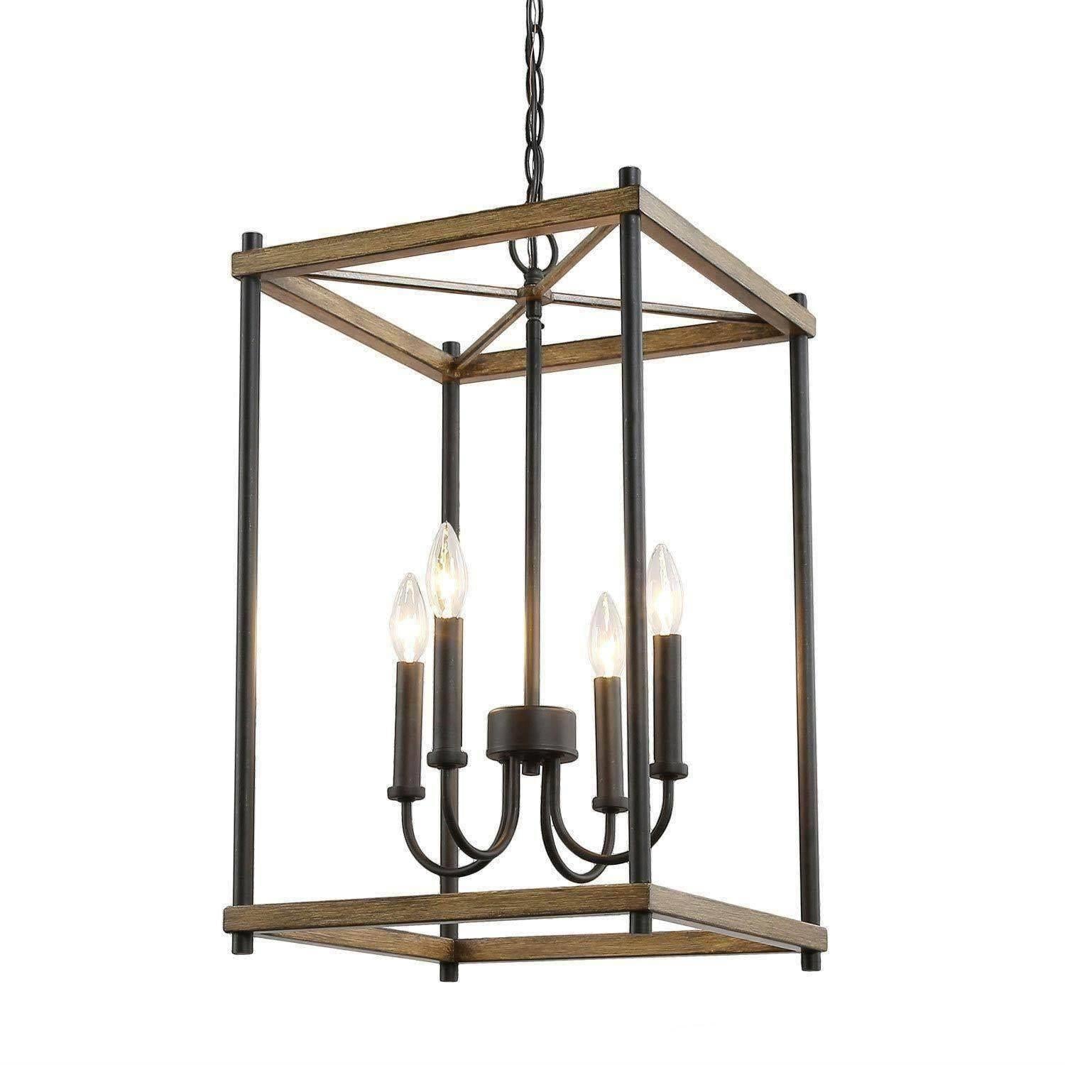 Omayanizeny 4-Light Mini Wood Chandelier