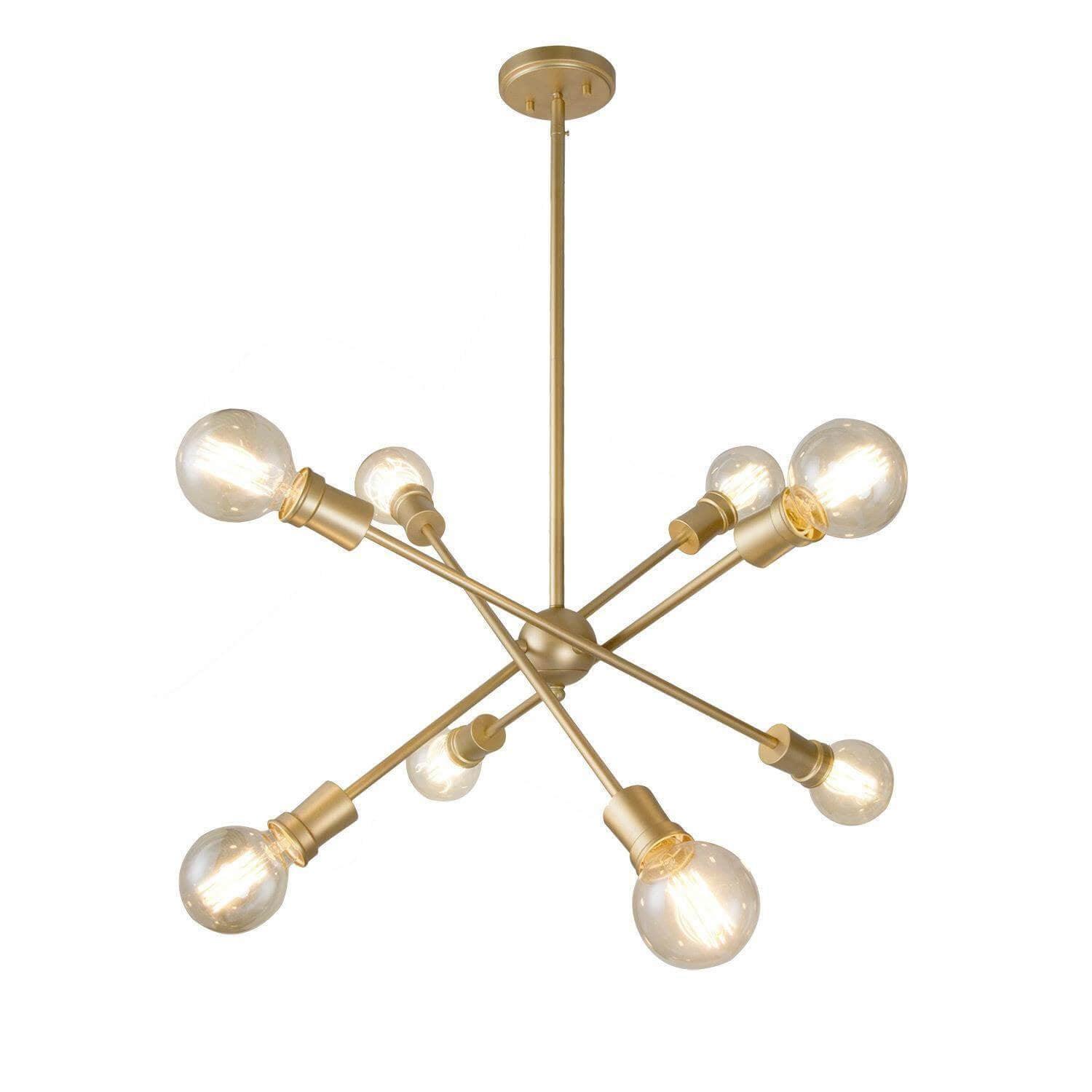 8-Light Sputnik Gold Chandeliers