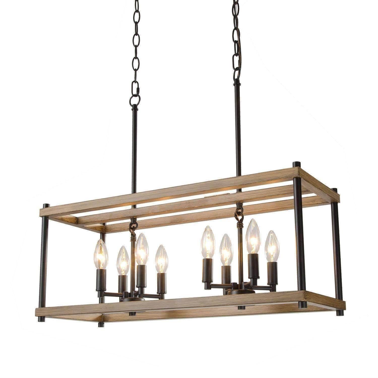 Omayanizeny 8-Light Large Wood Chandelier
