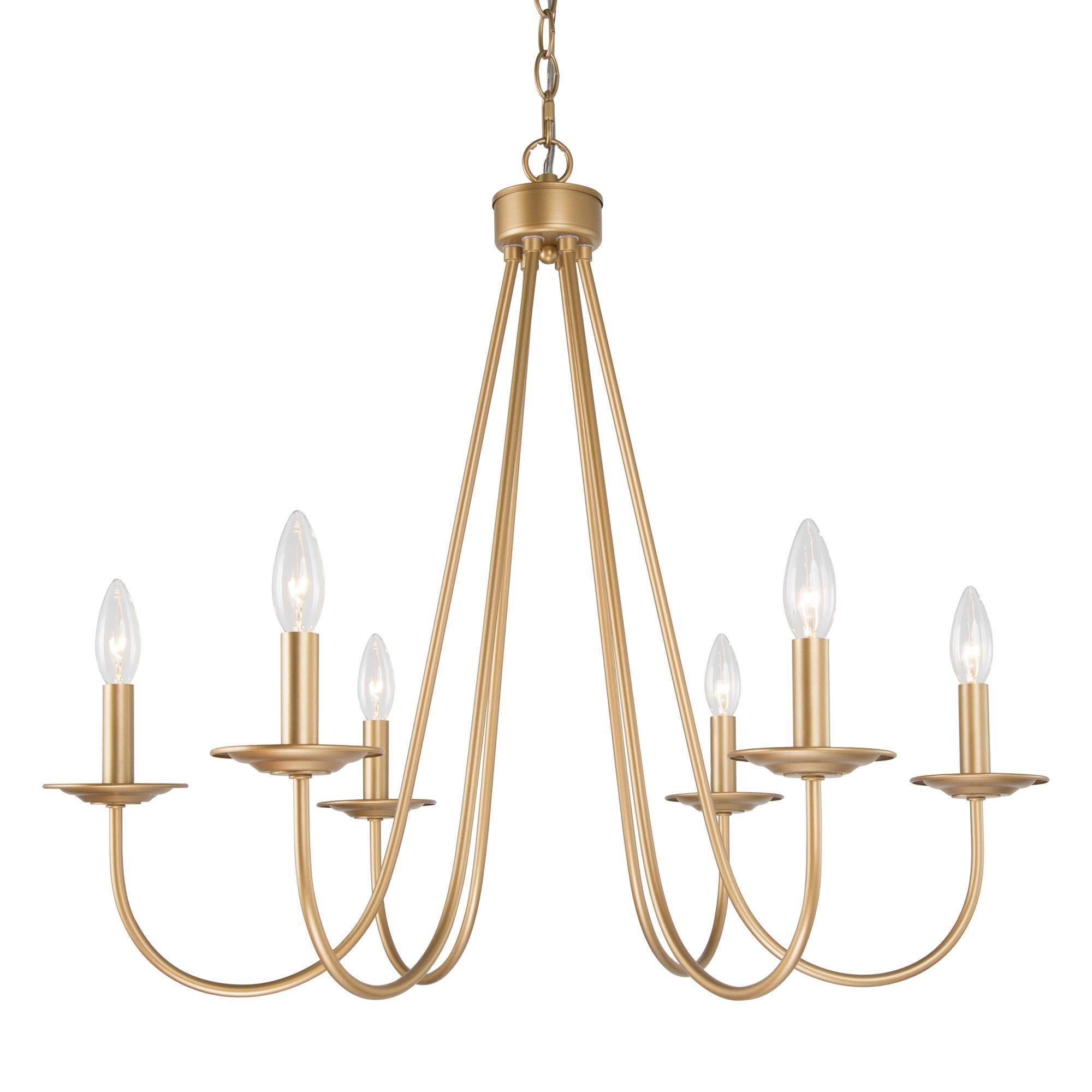 Falkowitz 6-Light Large Gold Chandelier