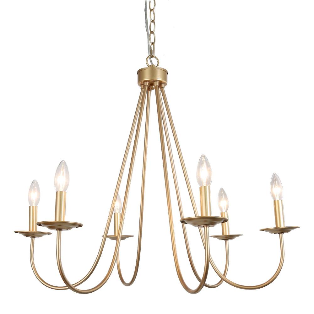 Barry 6-Light Large Gold Chandelier