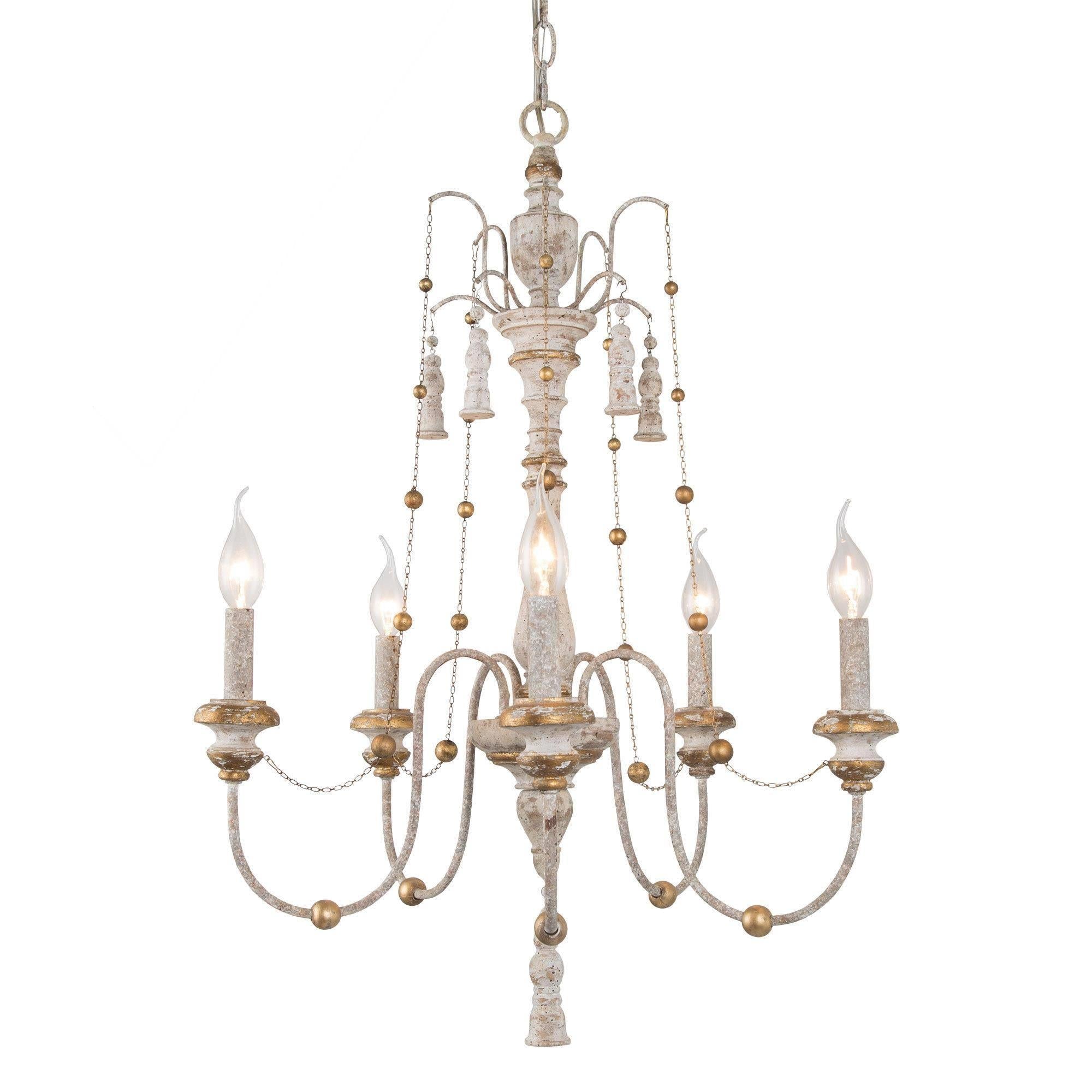 Trullinger 5-Light Small White Chandelier