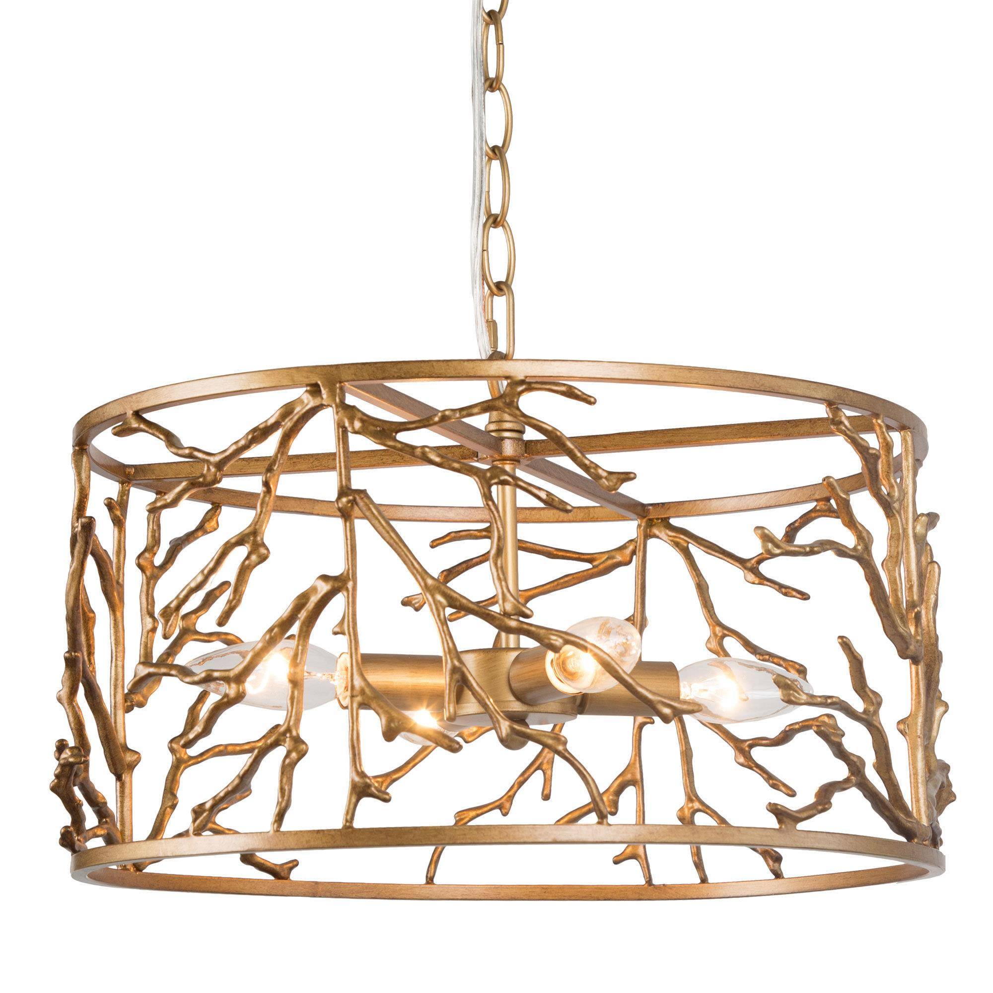 Honjozoing 4-Light Small Gold Chandelier