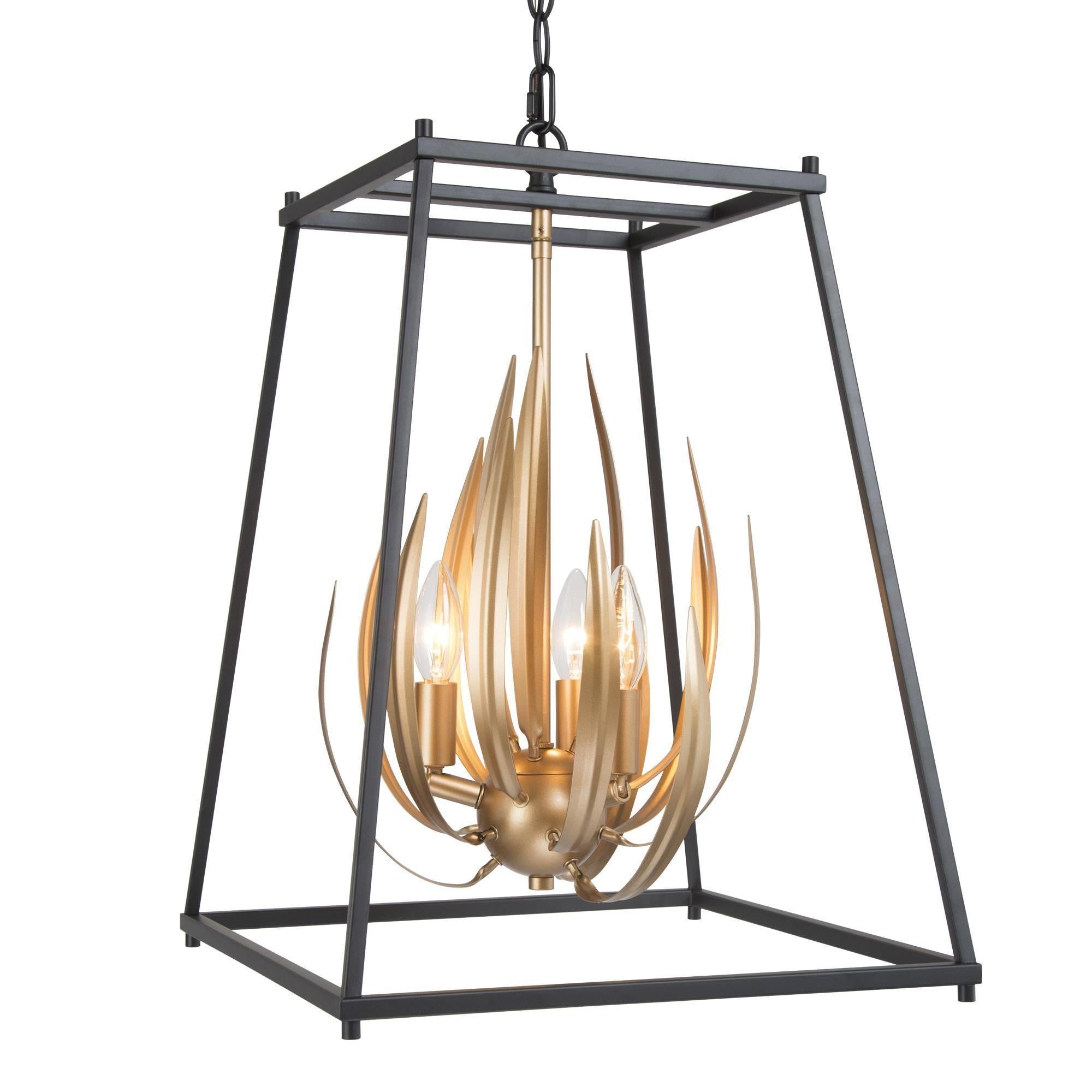Volutaria 3-Light Small Black Chandelier