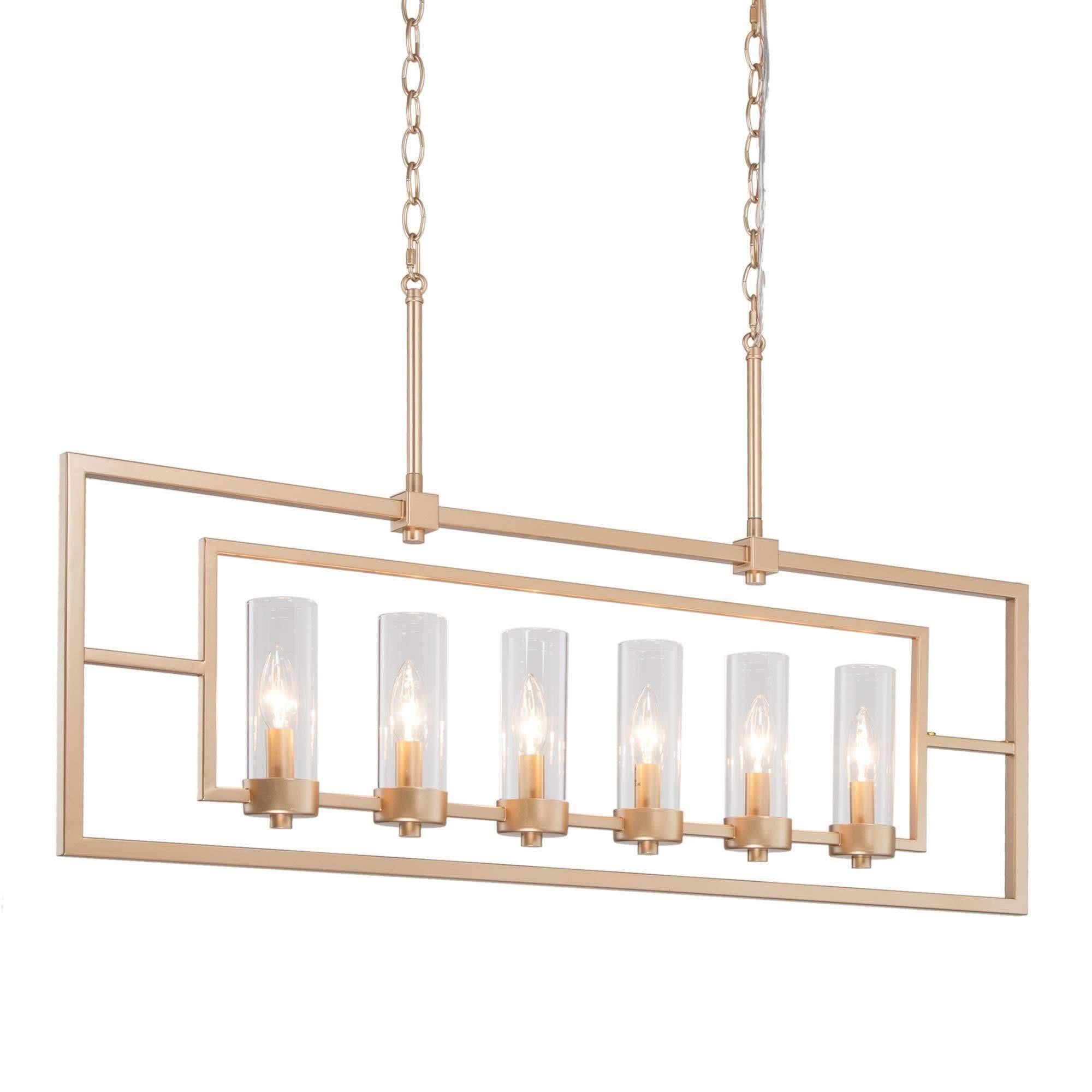 Unelefante 6-Light Oversized Gold Chandelier