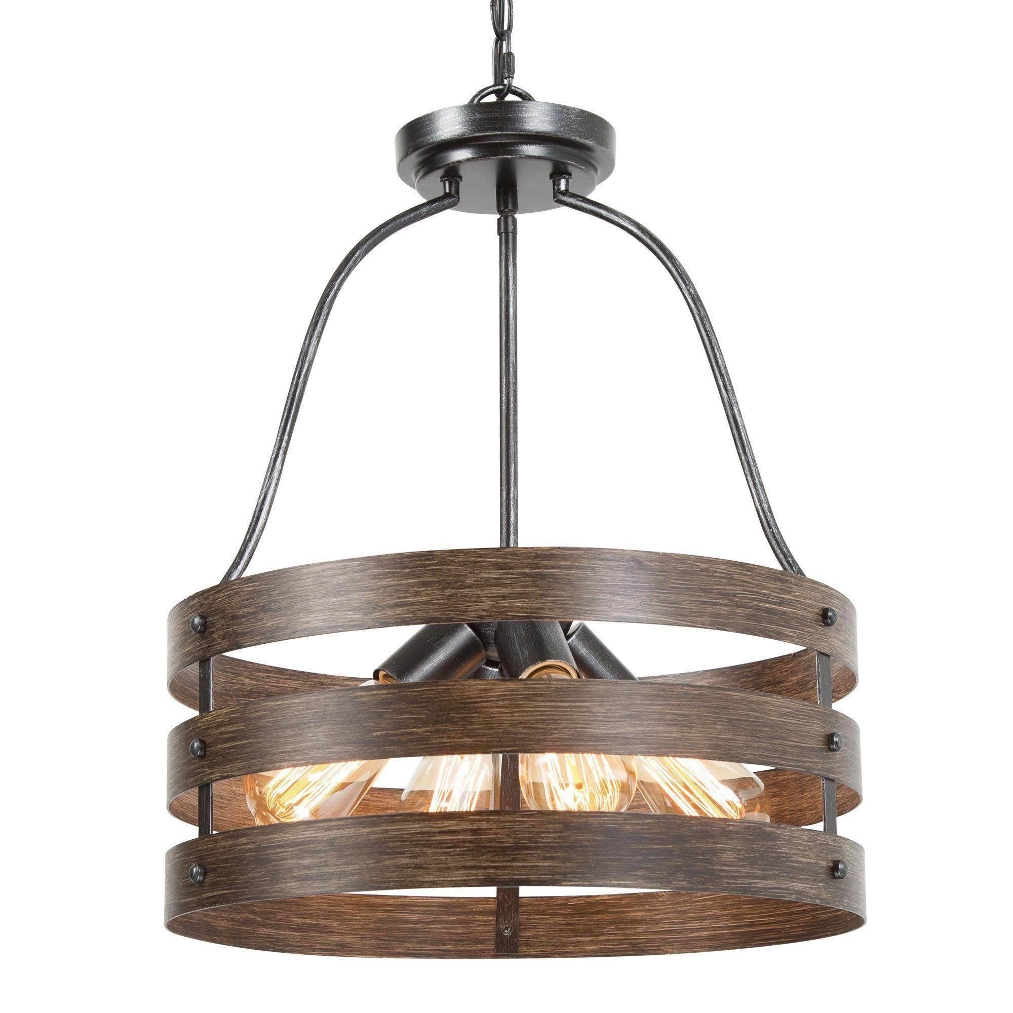 Maestintica 4-Light Small Wood Chandelier