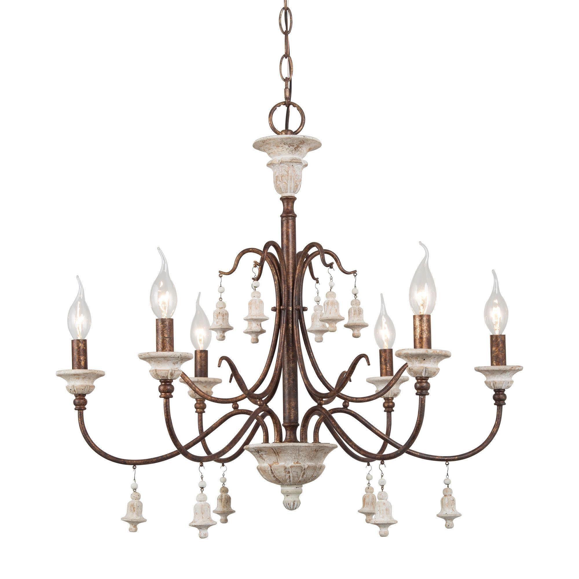 6-Light Classic Wood Chandeliers