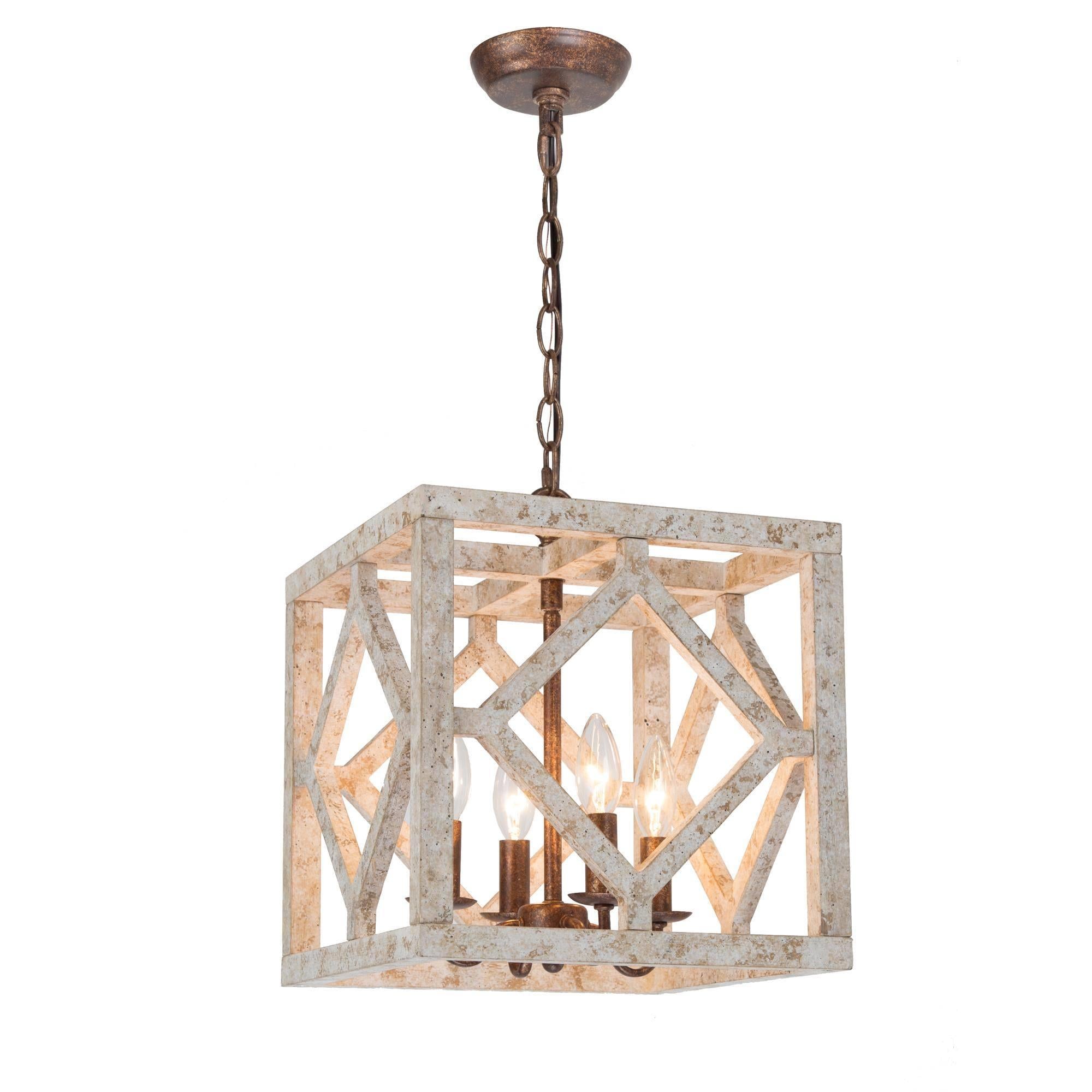 Sesuvium 4-Light Mini Wood Chandelier
