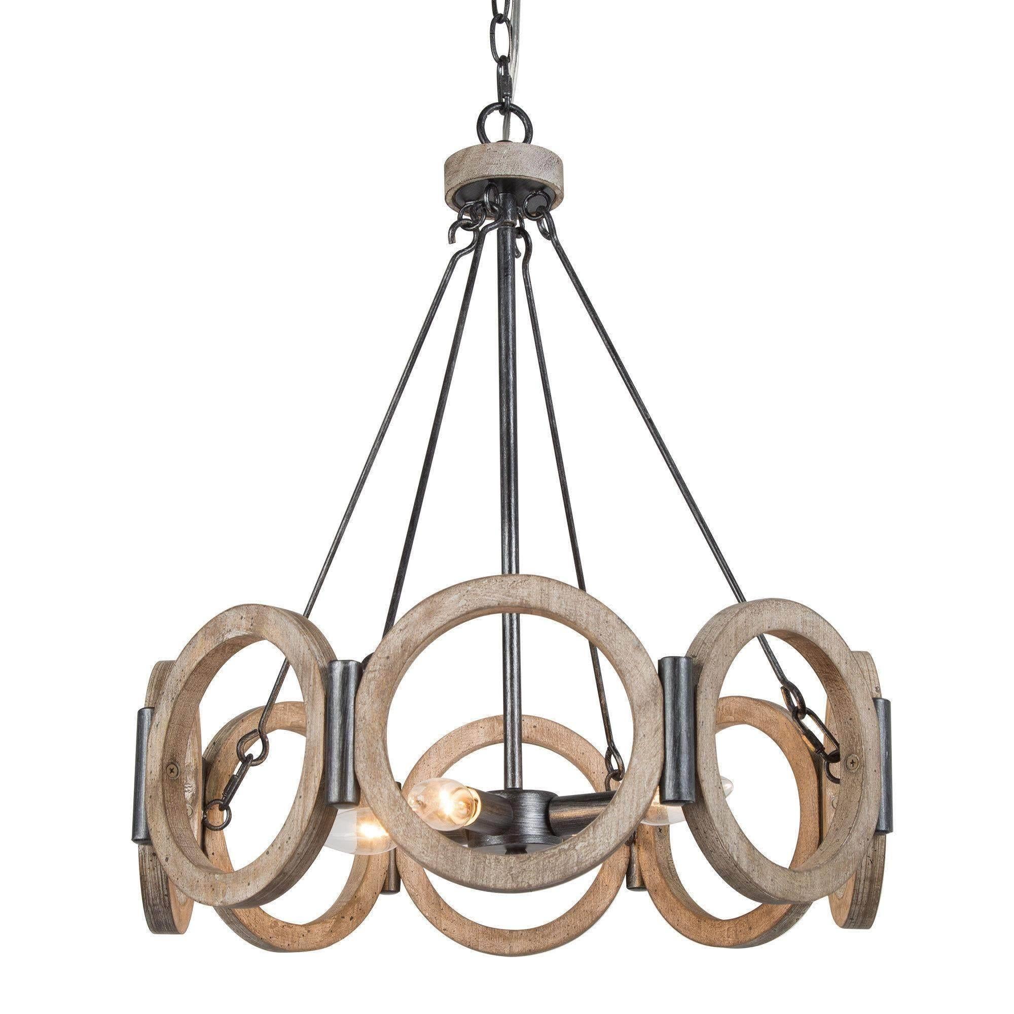Arisaema 4-Light Small Wood Chandelier