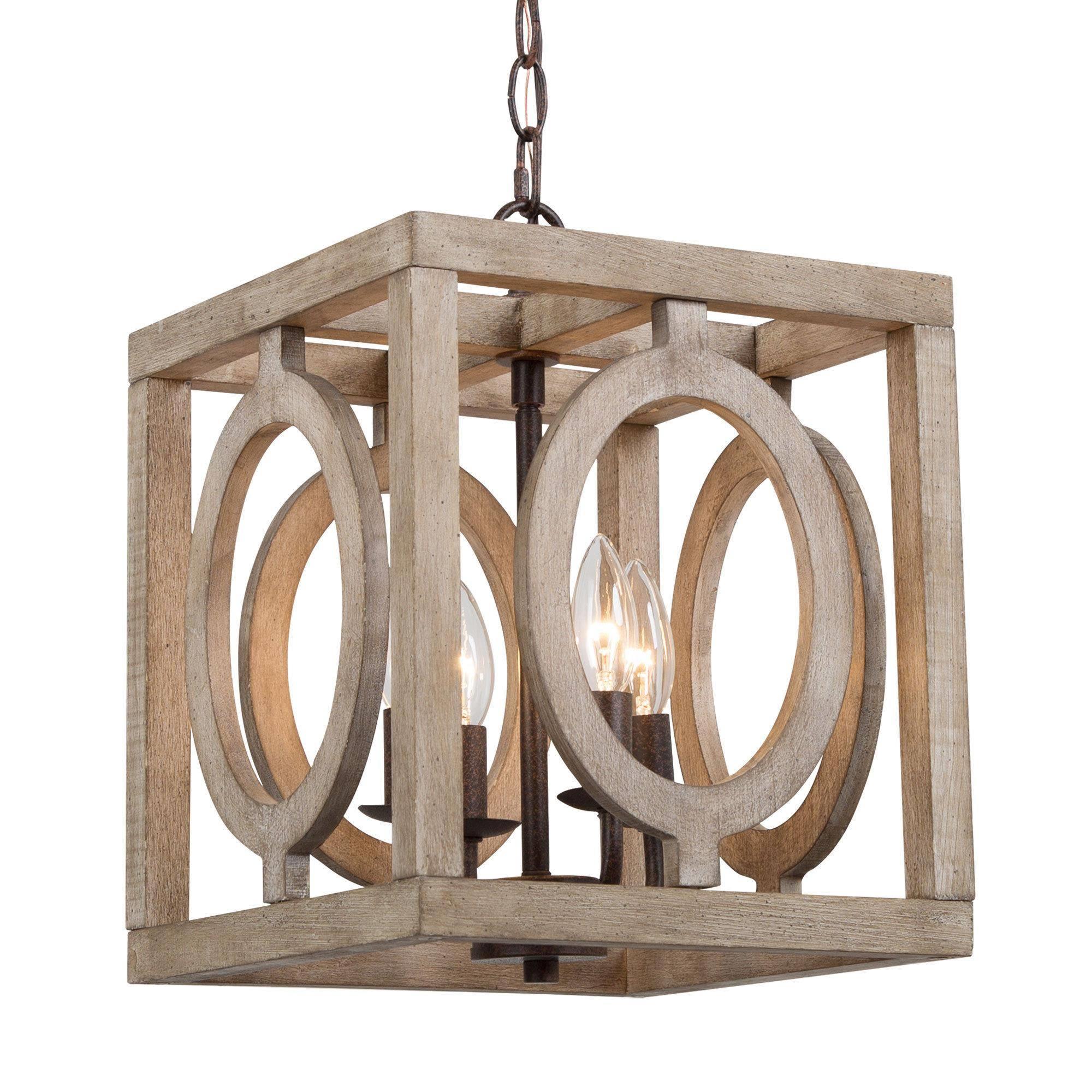 Arisaema 4-Light Mini Wood Chandelier