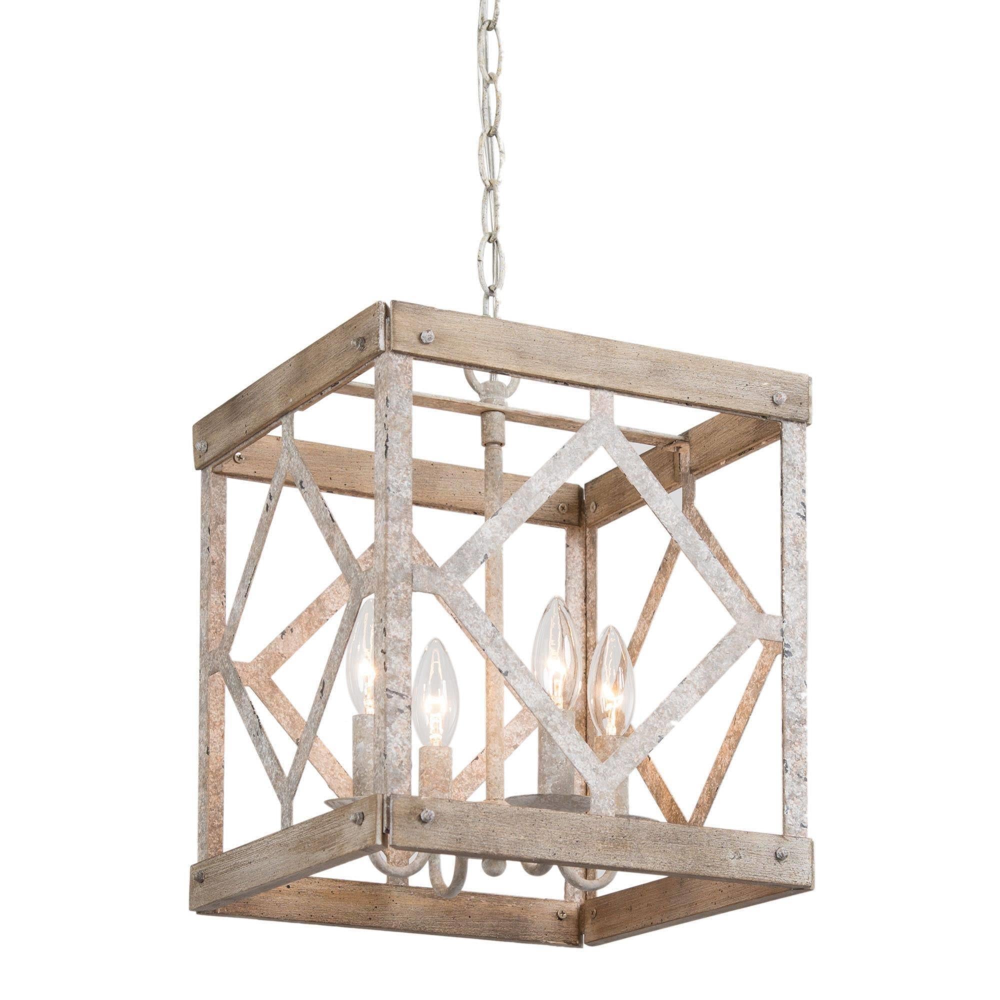 Ellirazani 4-Light Mini Wood Chandelier