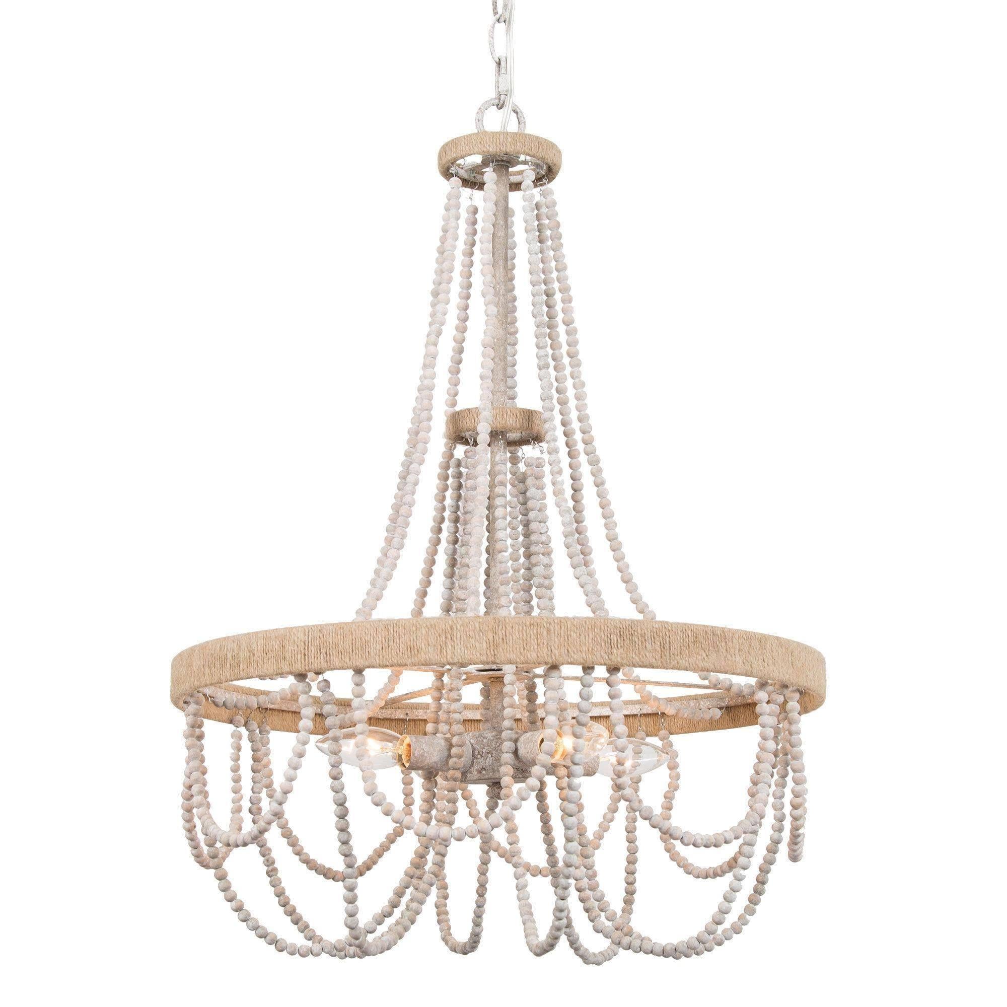 Ascidiacea 4-Light Small Wood Chandelier