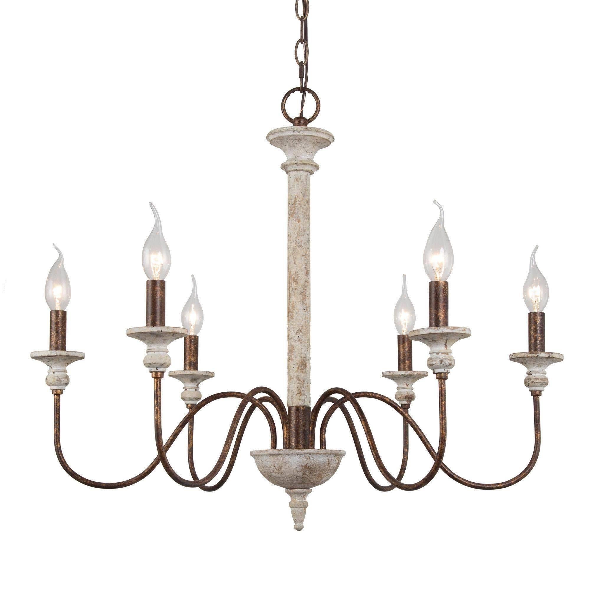 Cauliflower 6-Light Large Wood Chandelier