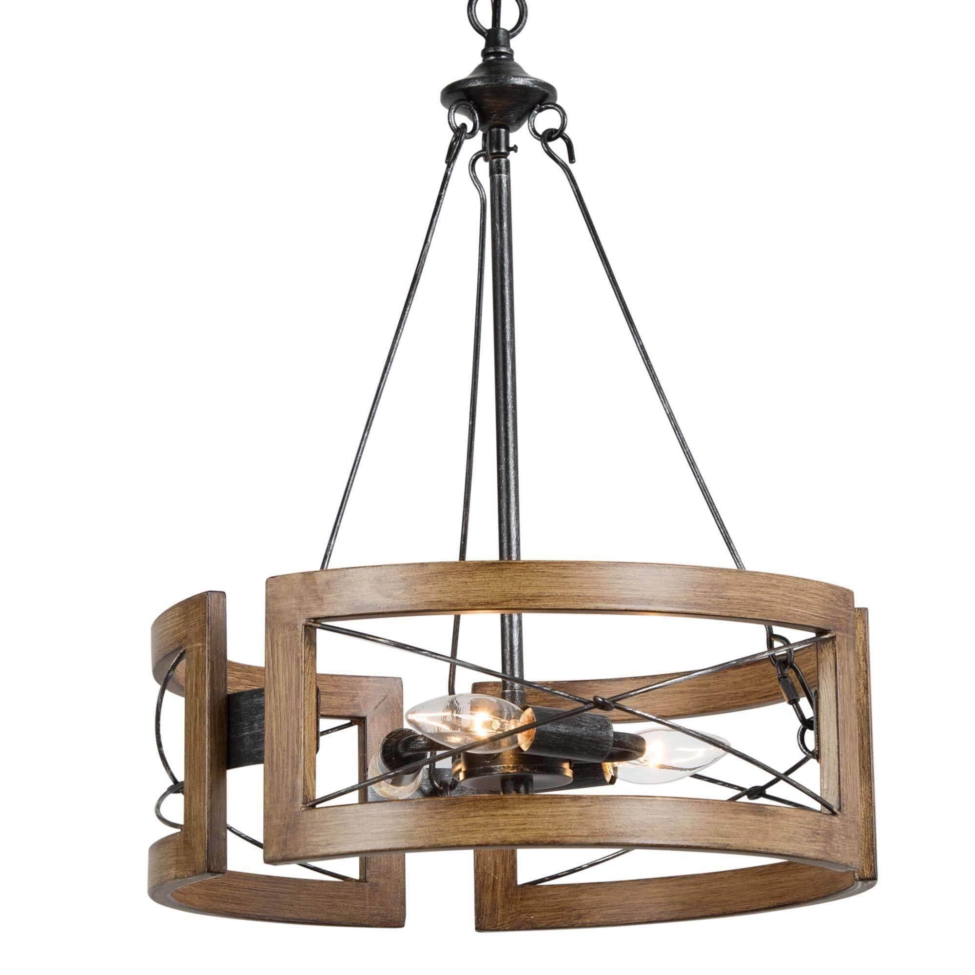 Muffsangh 3-Light Small Wood Chandelier