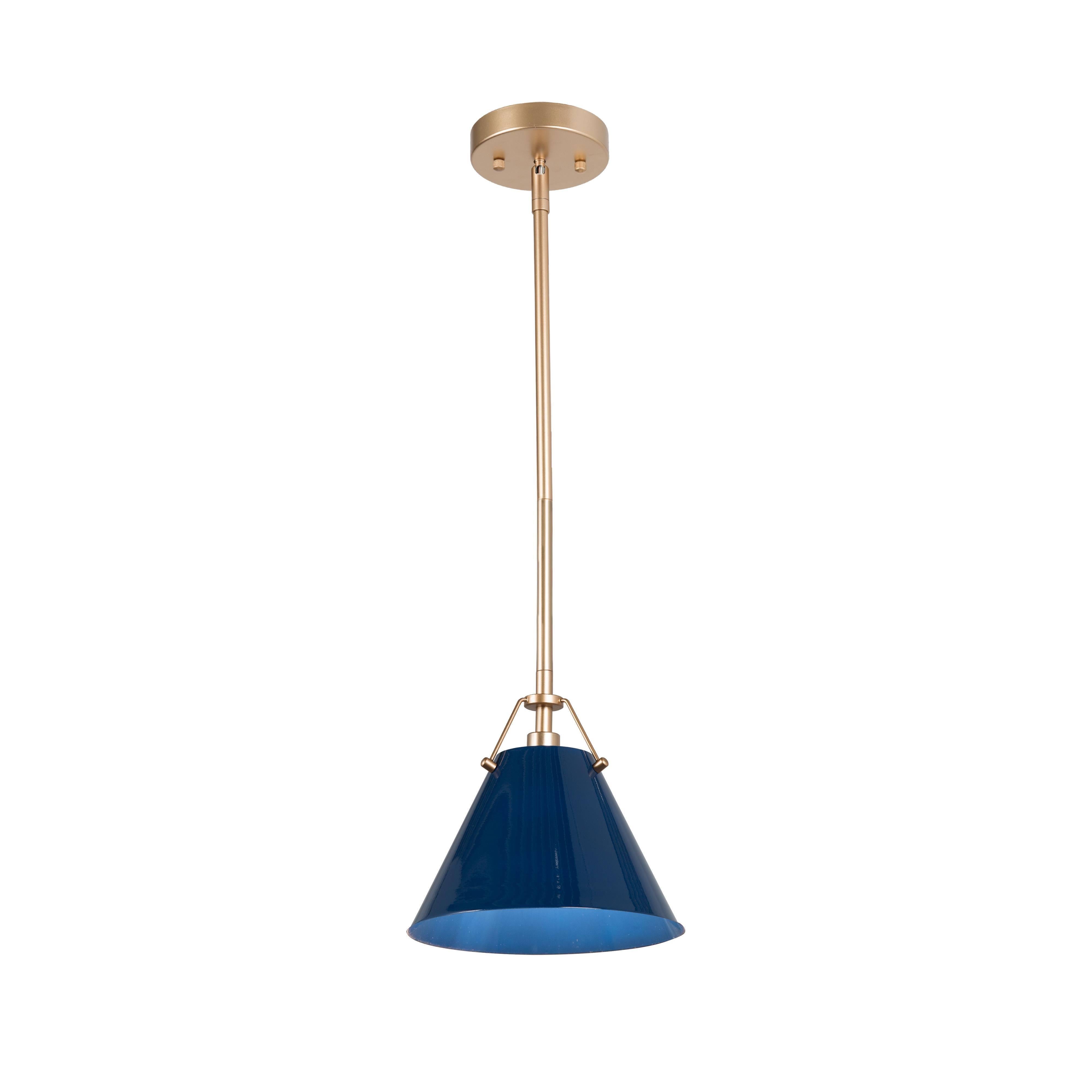 Colbert 1-Light 8" Blue Modern Cone Pendant Light Fixtures