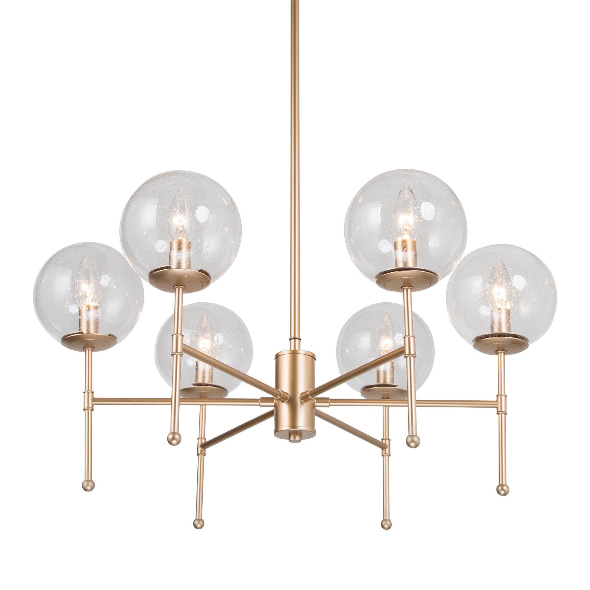 Tyrone 6-Light Large Gold Chandelier