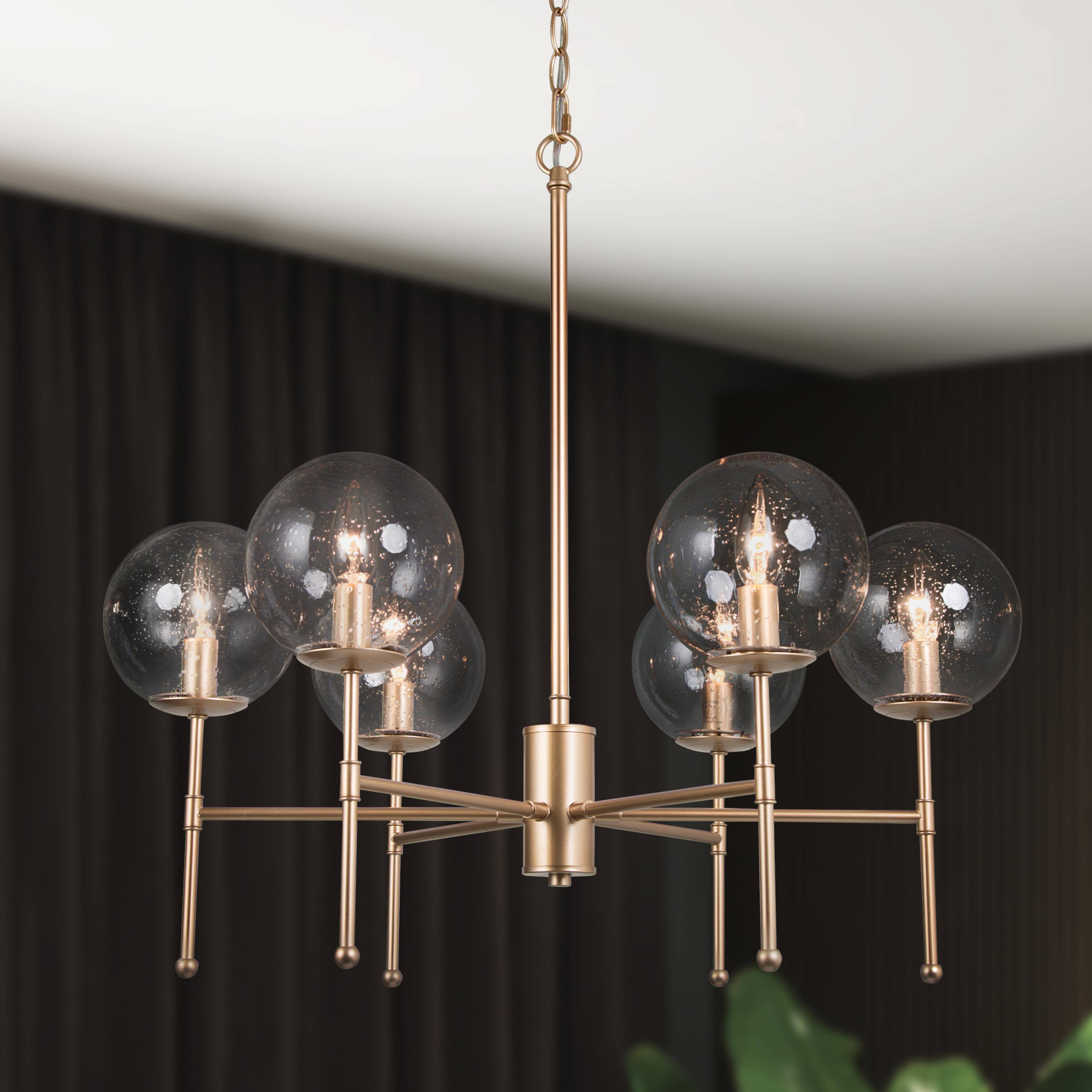 Tyrone 6-Light Large Gold Chandelier