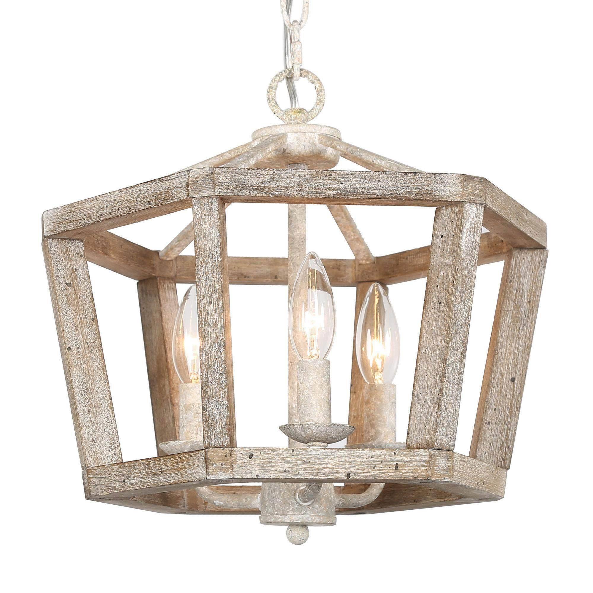 Penetrar 3-Light Mini Wood Chandelier