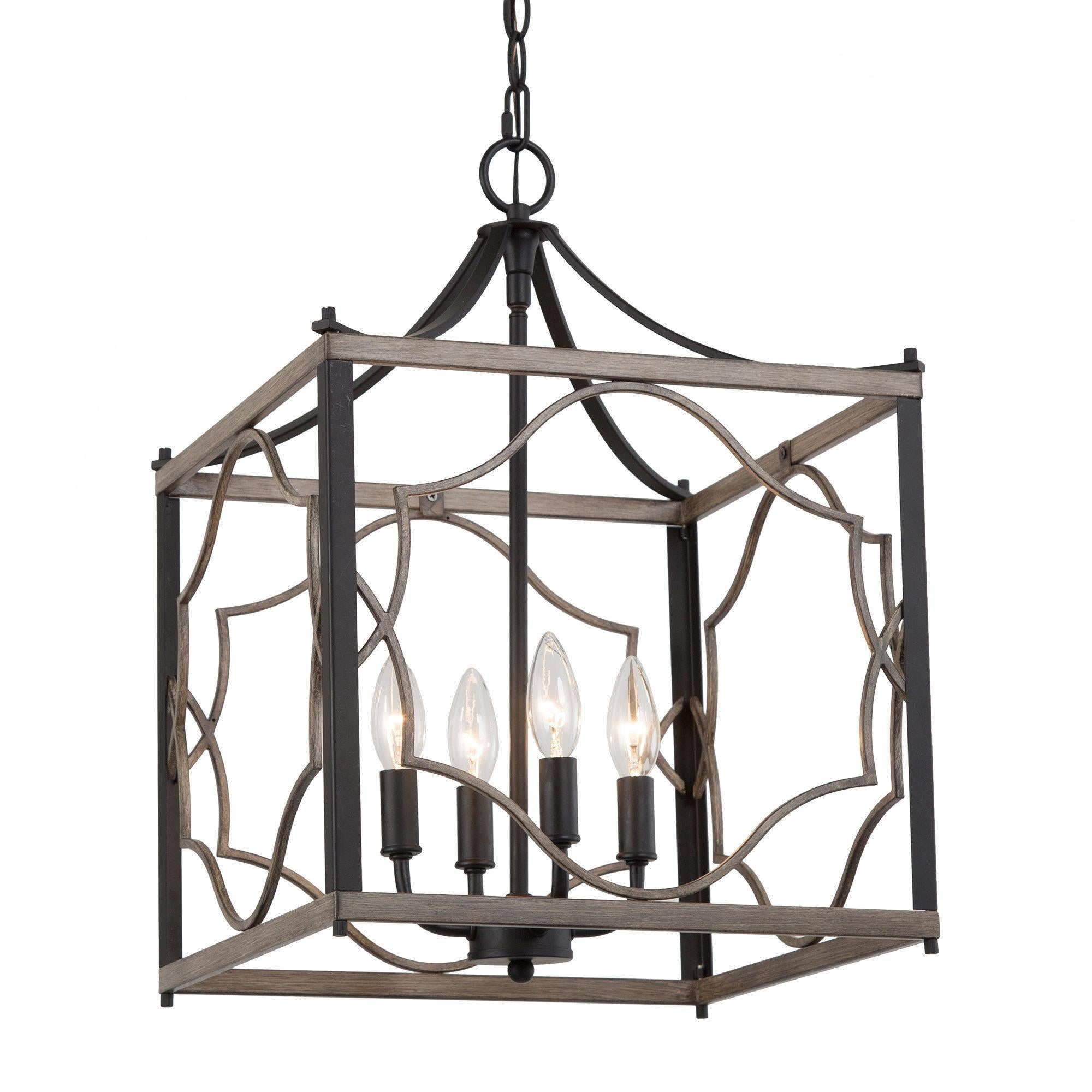 Paeonia 4-Light Small Black Chandelier