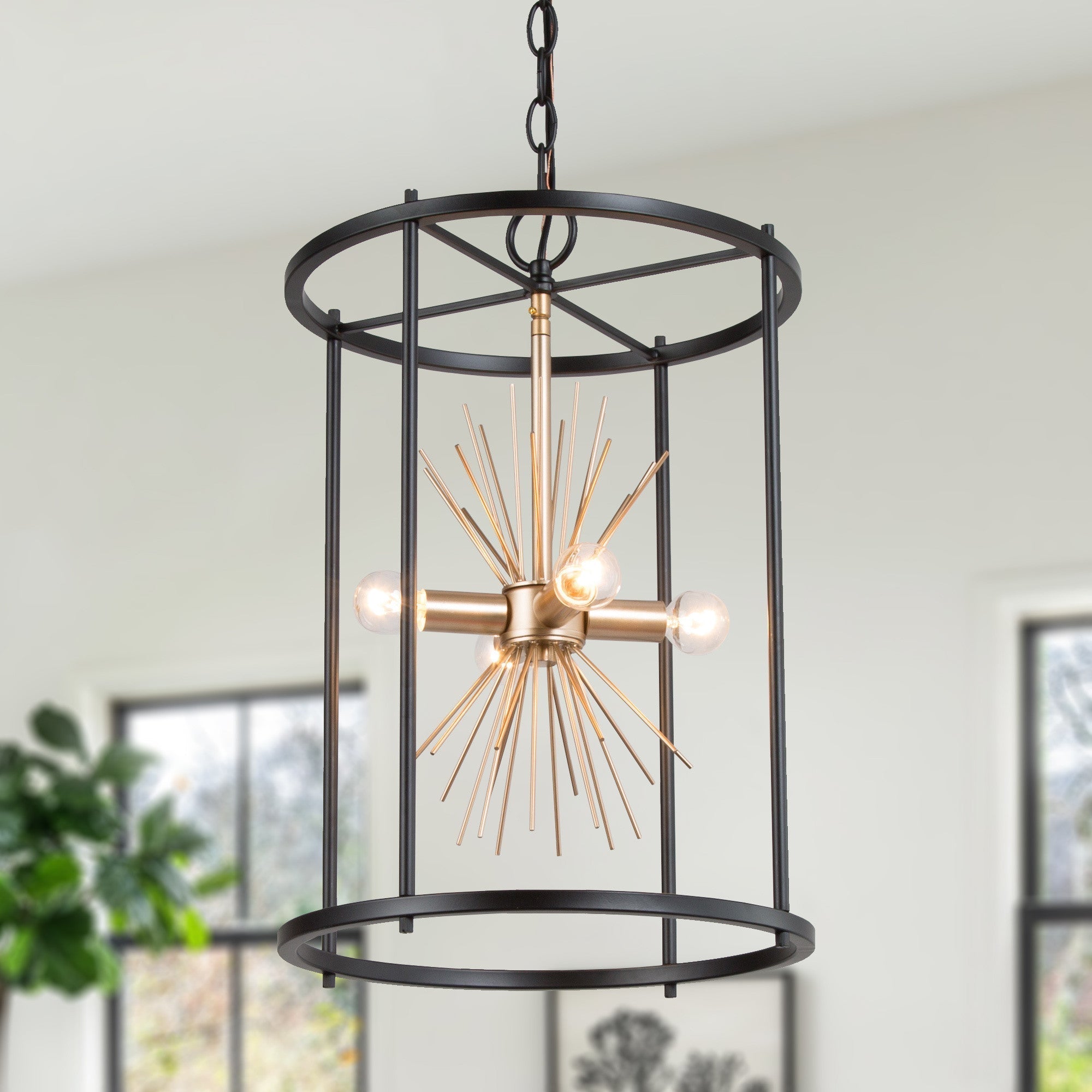 Iianmin 4-Light Mini Brass Chandelier