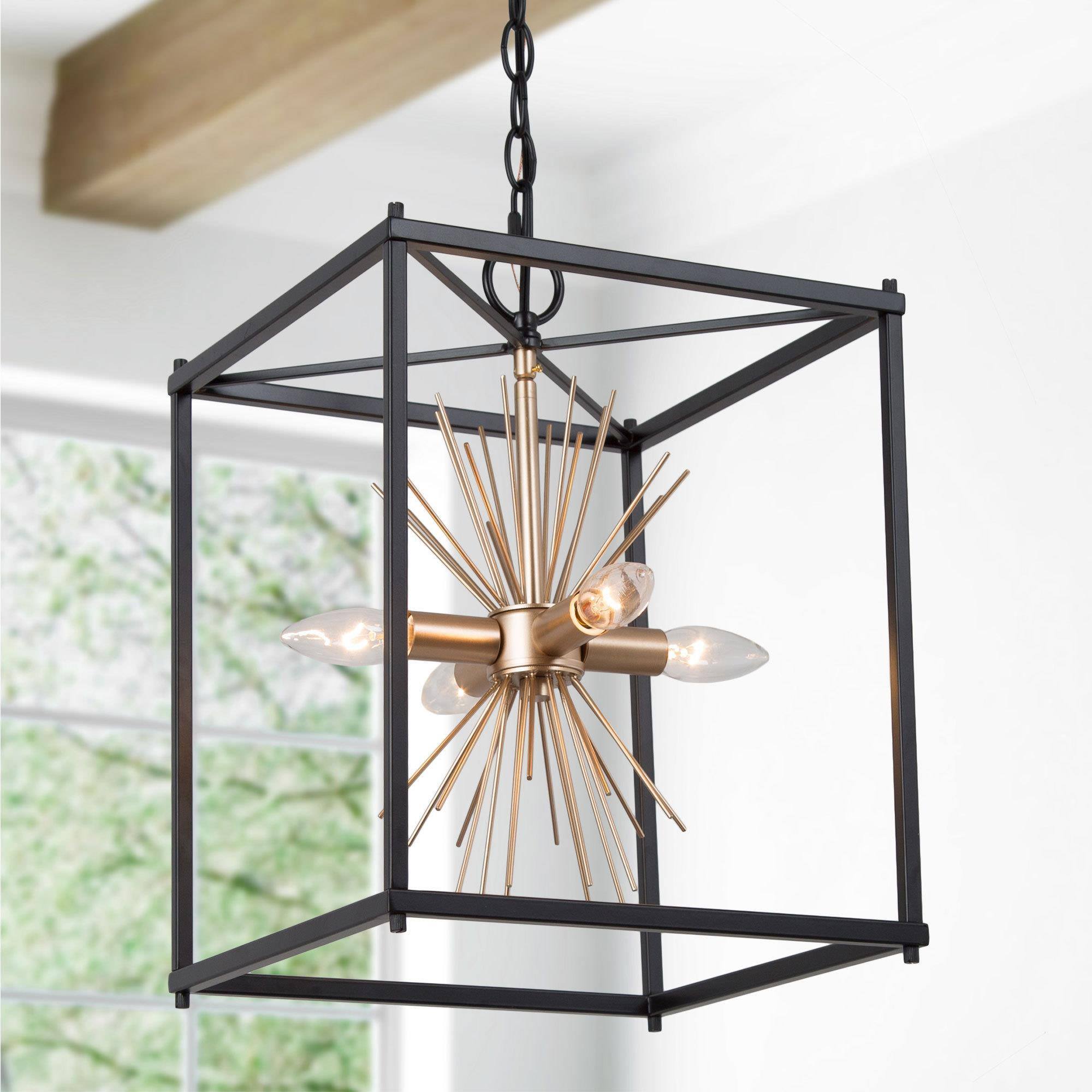 Iianmin 4-Light Mini Brass Chandelier