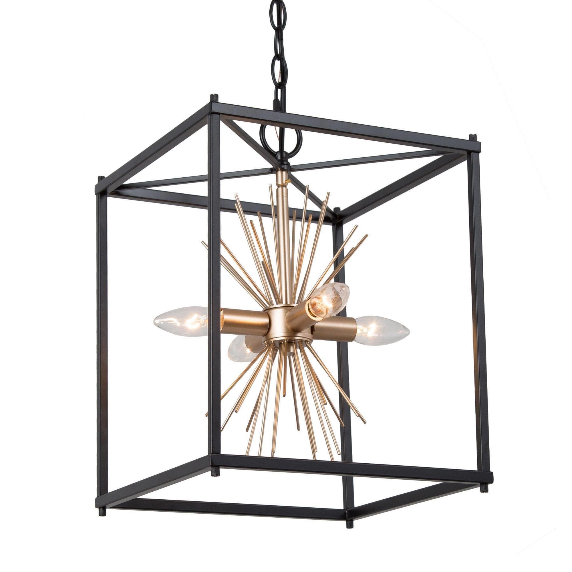 Hengrava 4-Light Mini Black Chandelier