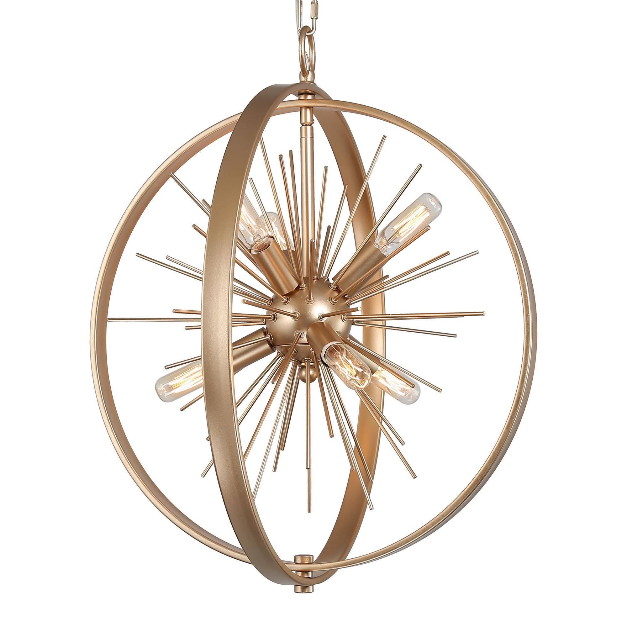 Iianmin 6-Light Small Gold Chandelier