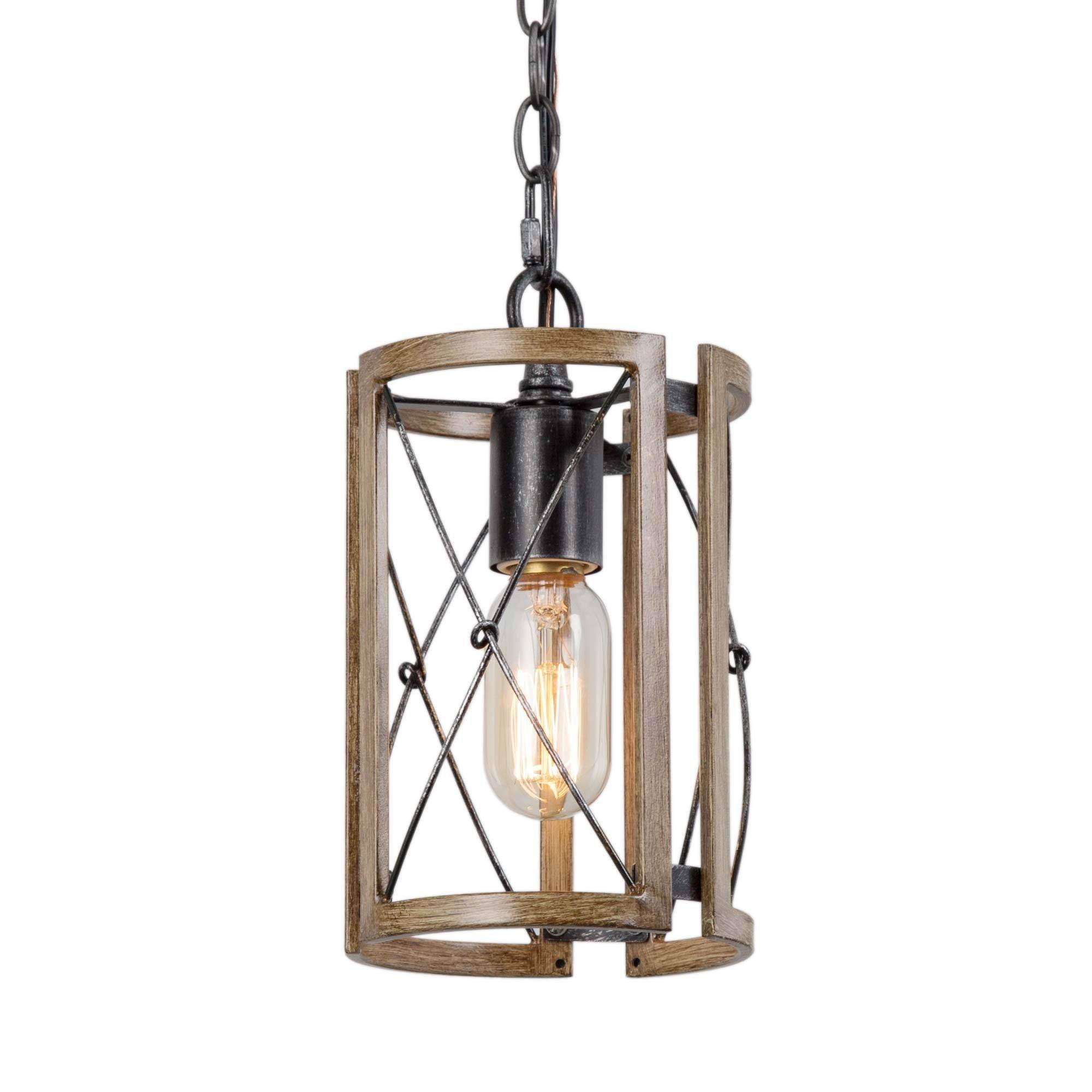 1-Light Modern Farmhouse Metal Pendant Light