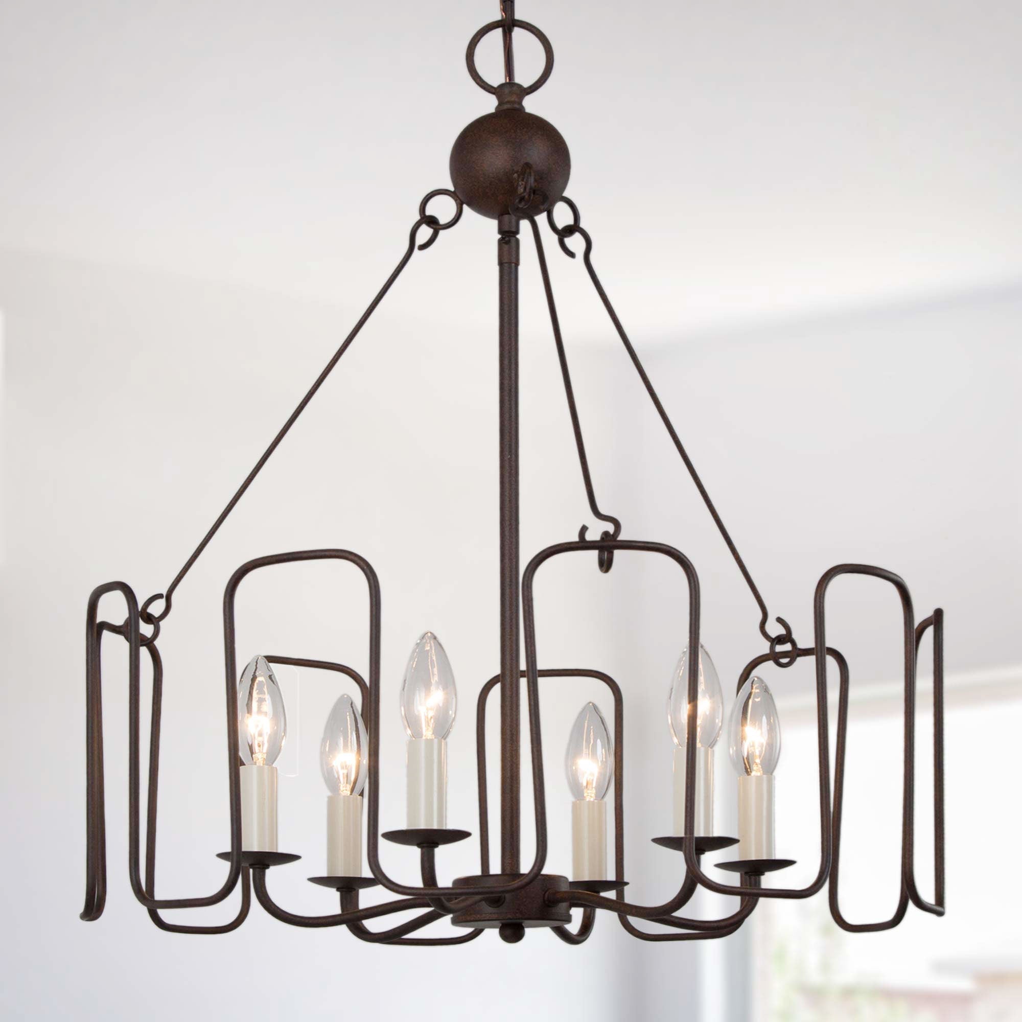 Anasipia 6-Light Small Brown Chandelier