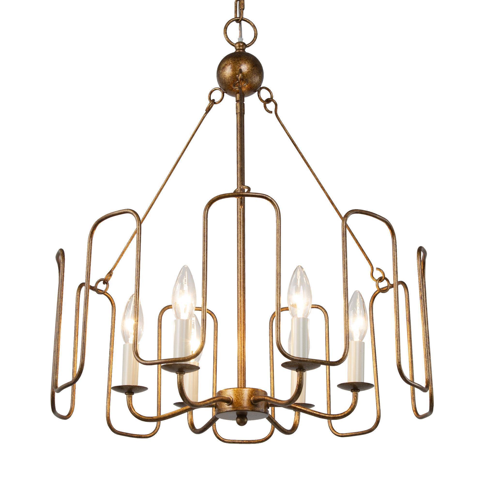 Penmitria 6-Light Small Gold Chandelier