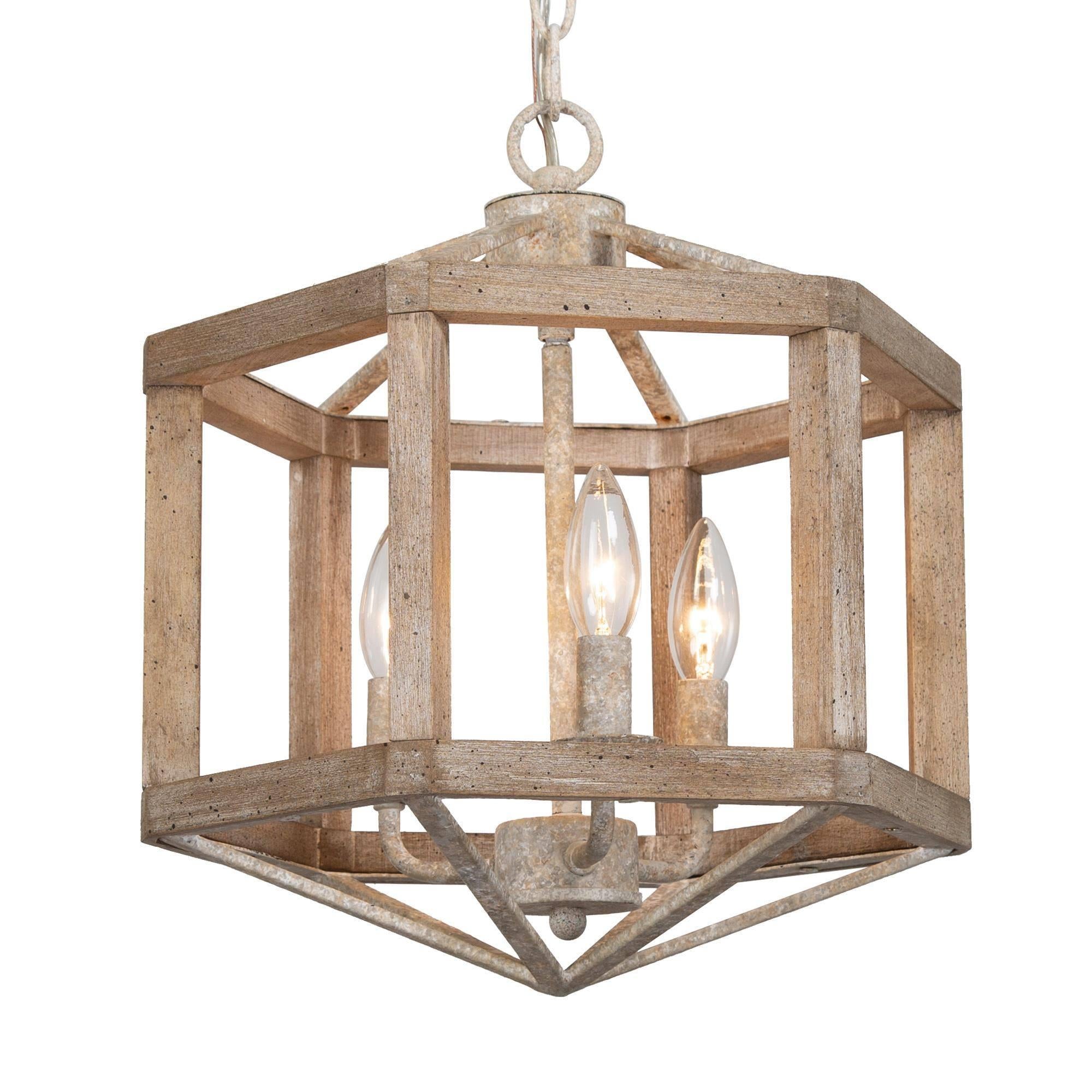 Penetrar 3-Light Small Wood Chandelier