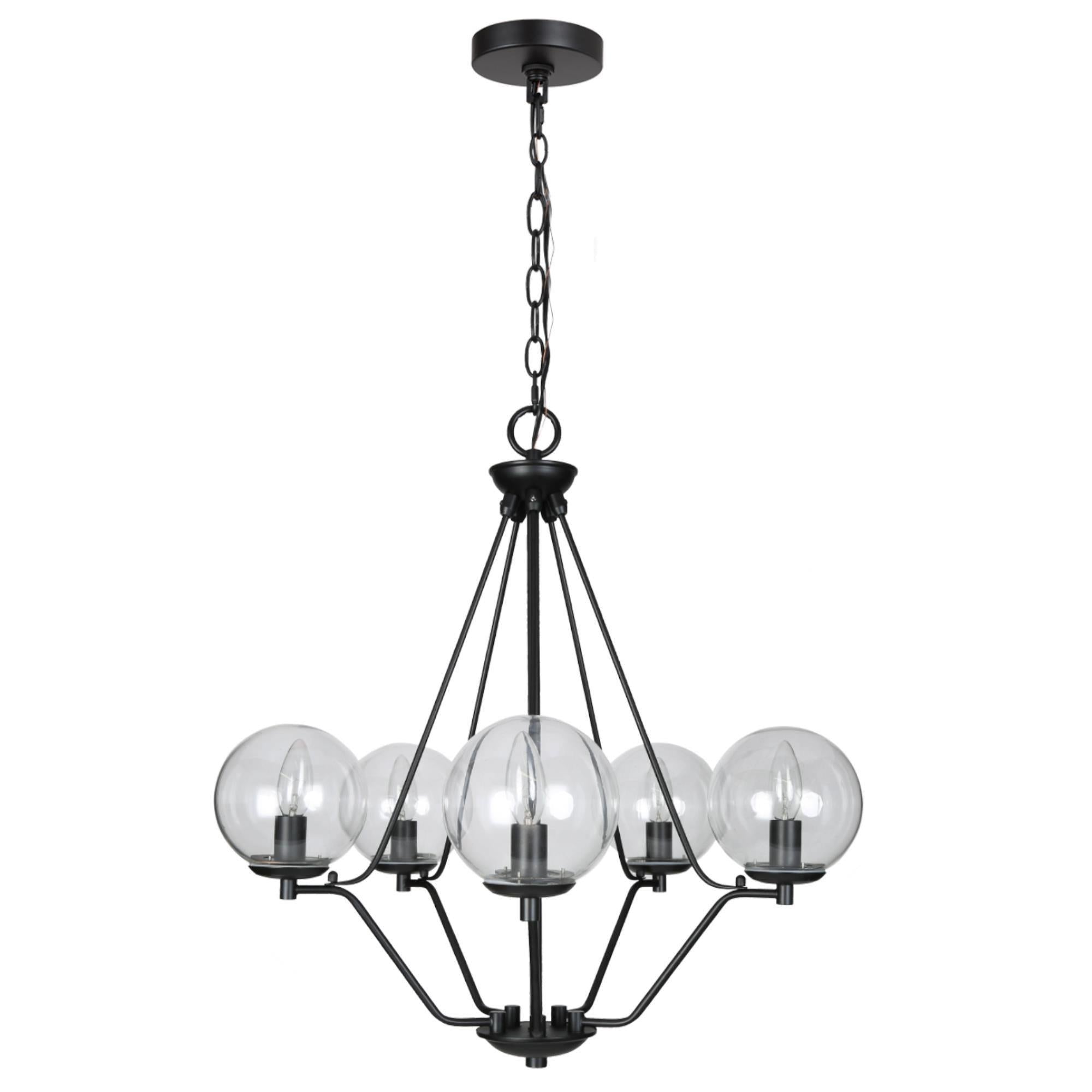 Heliotropis 5-Light Medium Black Chandelier