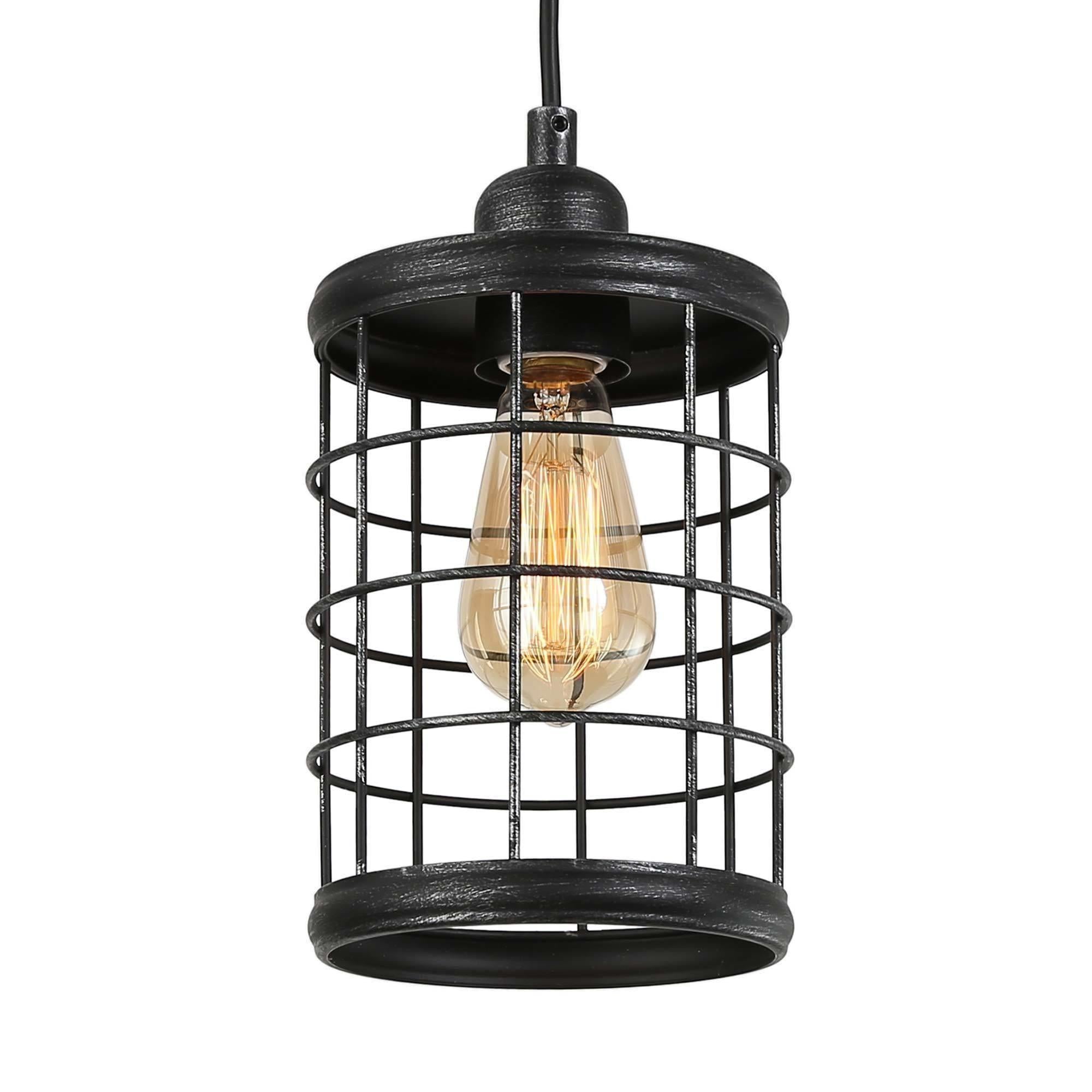 Selenicereus 1-Light Mini Silver Industrial Pendant Light Fixtures
