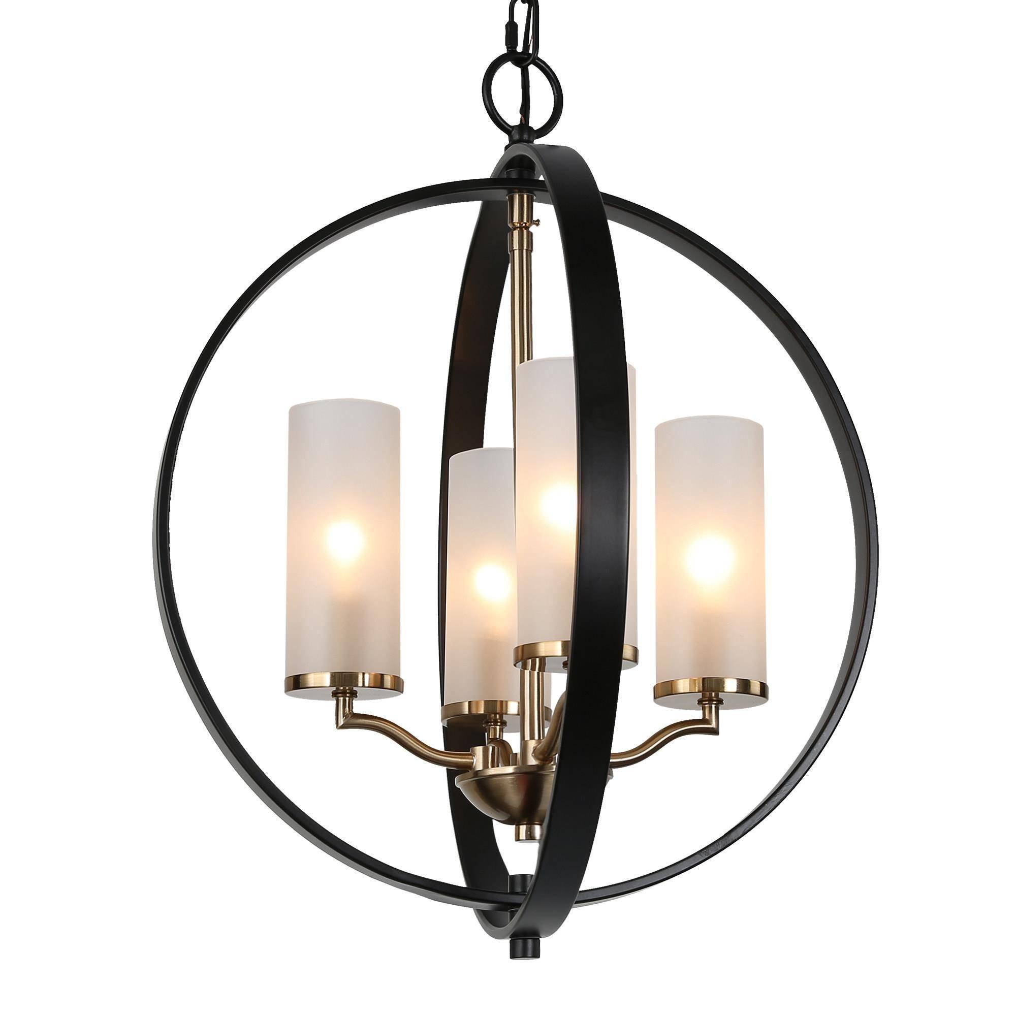 4-Light Globe Chandeliers with Glass Shade